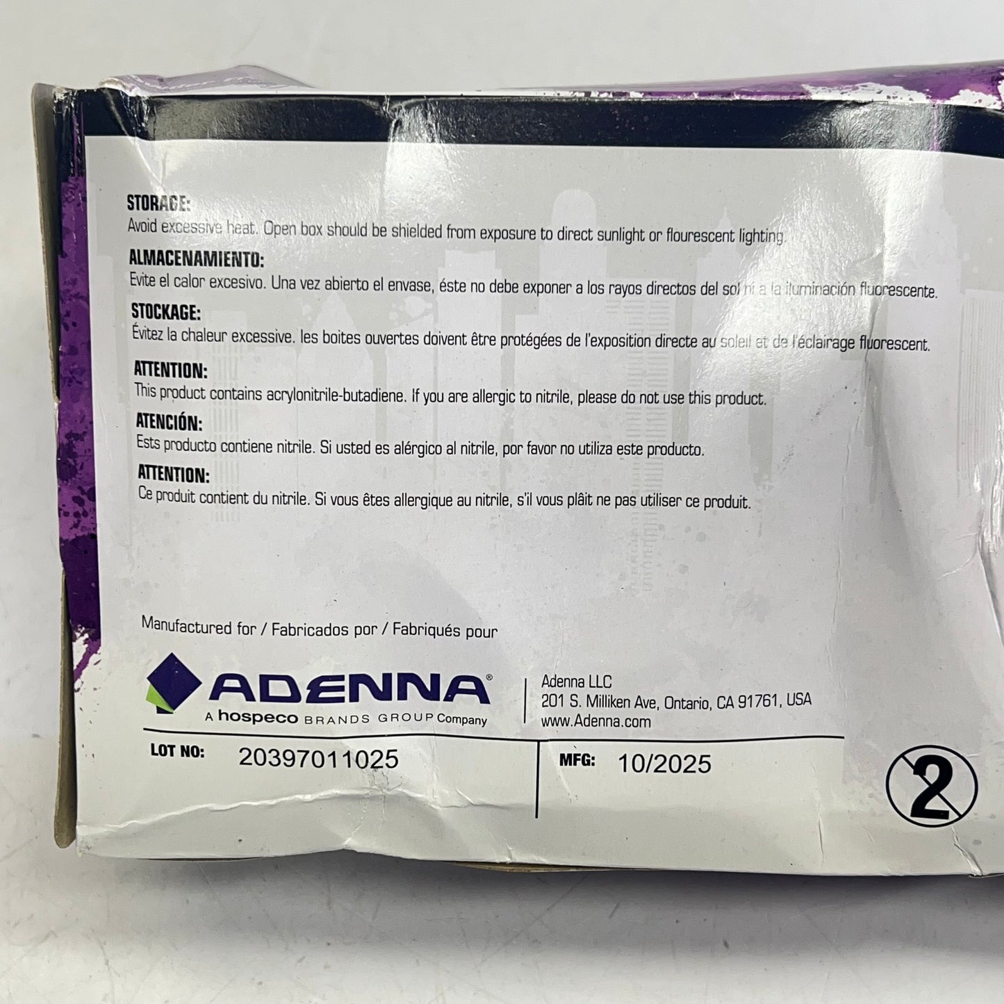 ZA@ ADENNA Shadow Powder Free Nitrile Examination Gloves  Unisex Sz XL  Black SHD3|98 (Damaged)
