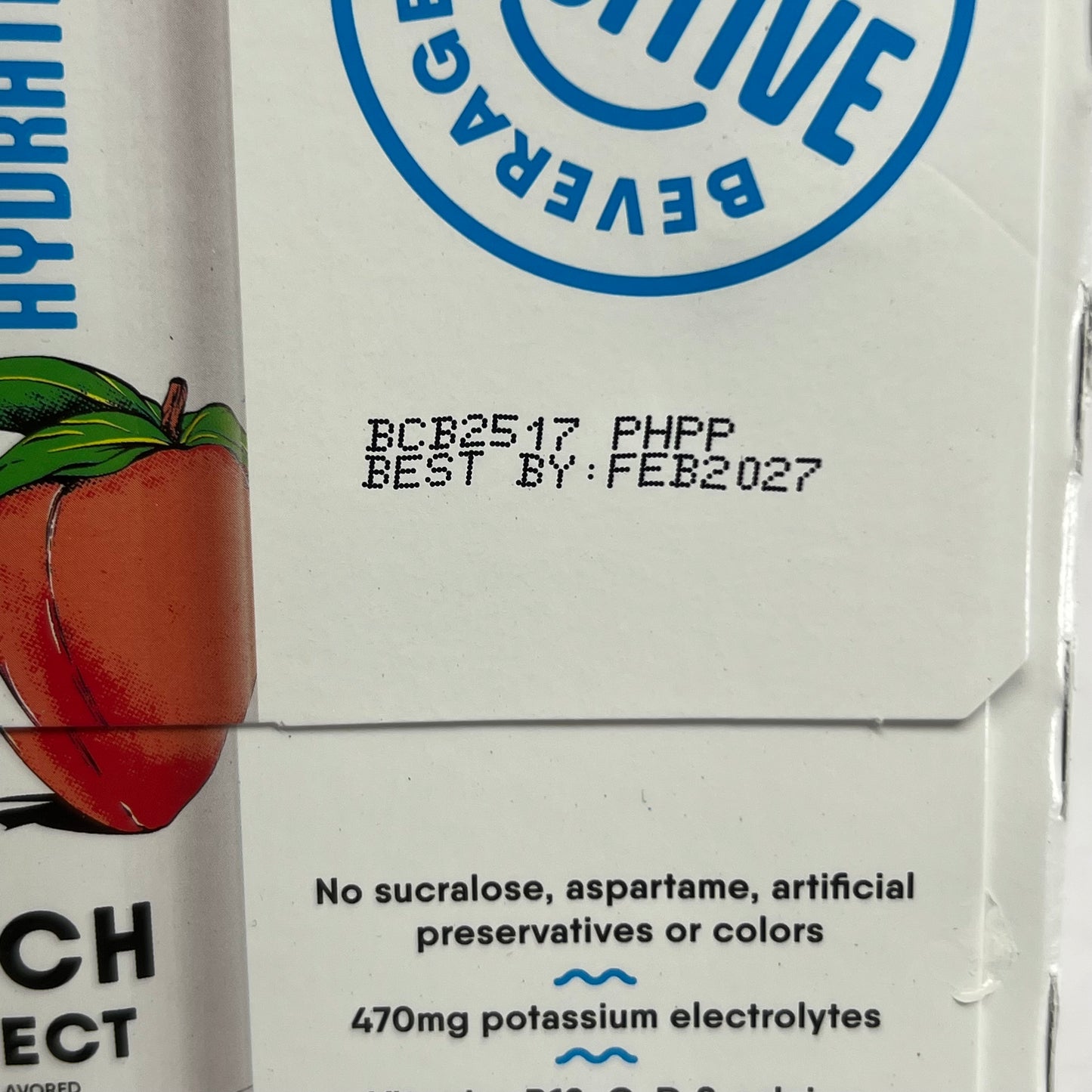 ZA@ POSITIVE (24 PACK) Hydration Peach Perfect 12 fl. oz. BB 02/27