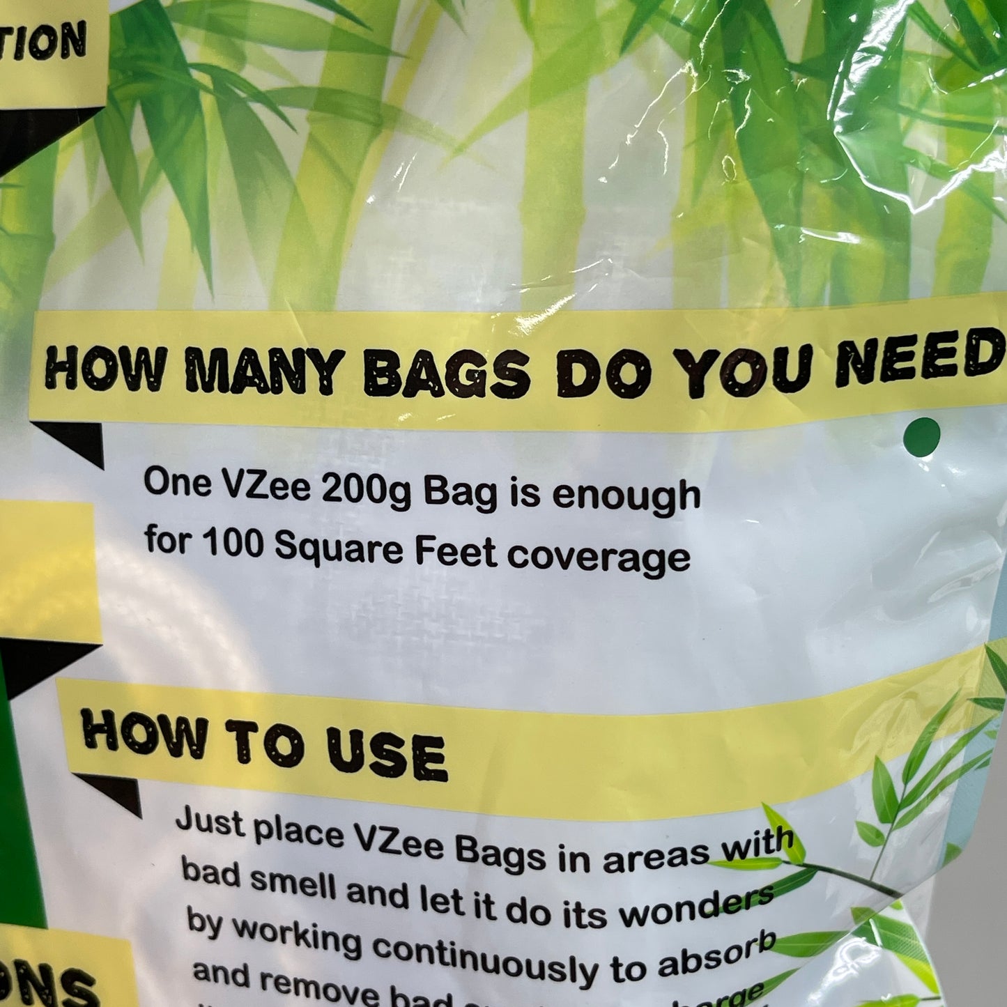 VZEE Bamboo Charcoal Air-Purifying Bag Odor-Eliminator 8 Purifiers Per Bag