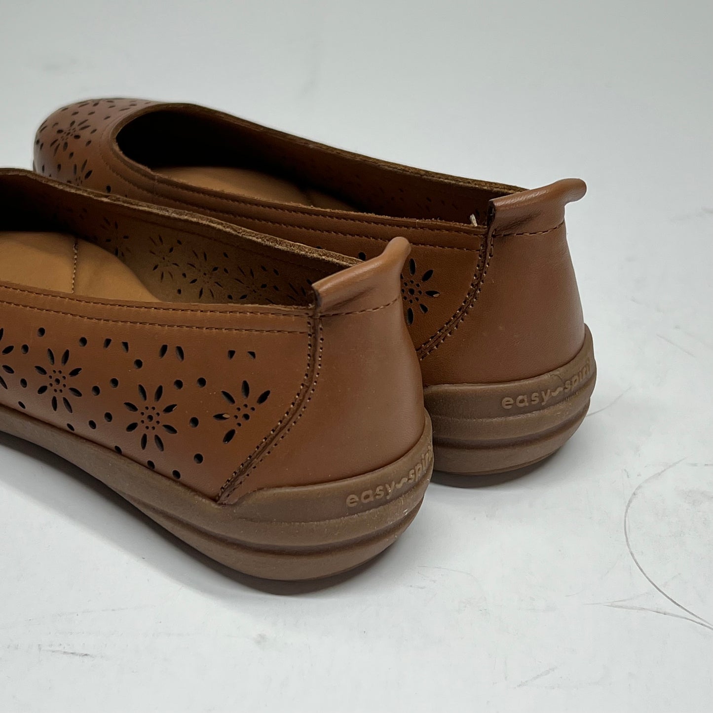 EASY SPIRIT Araceli Leather Ballet Flats Genuine Leather Women's Sz 7M Brown (As-Is)