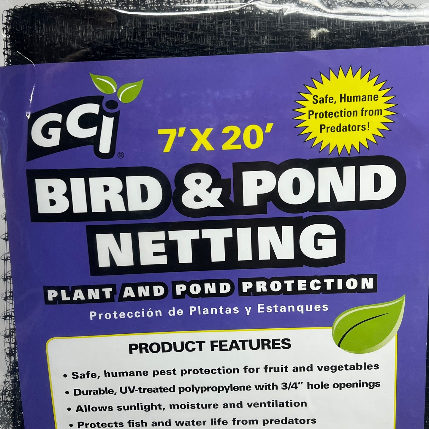 ZA@ GCI (2 PACK) Bird & Pond Netting Plant & Pond Protection 7'x20' Black 2913