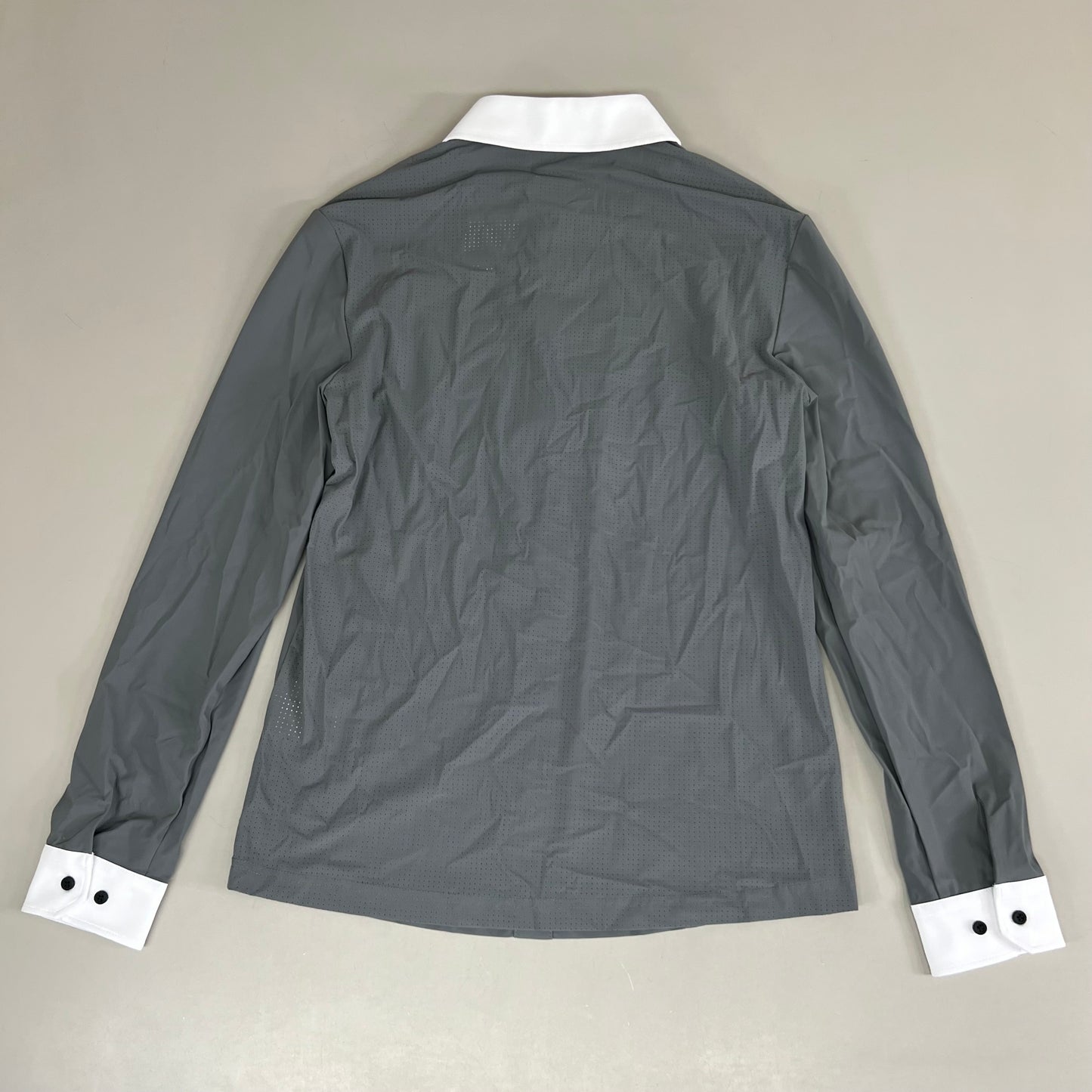 SAMSHIELD Samuel Long Sleeves Equestrian Polo Shirt Men's Sz L Grey