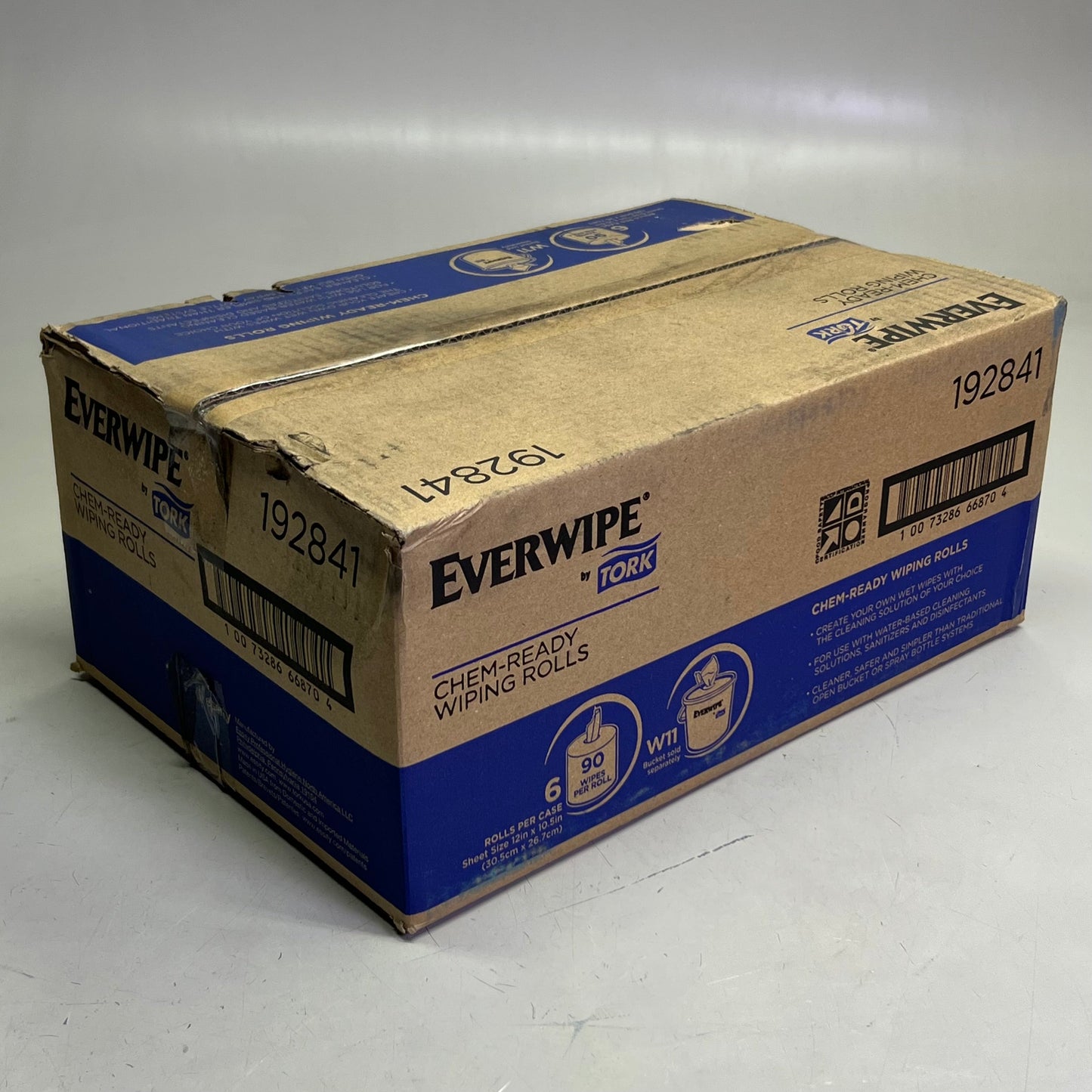 ZA@ TORK (6 PACK) Chem-Ready Wiping Rolls 192841 (New Other, Distressed Box) I