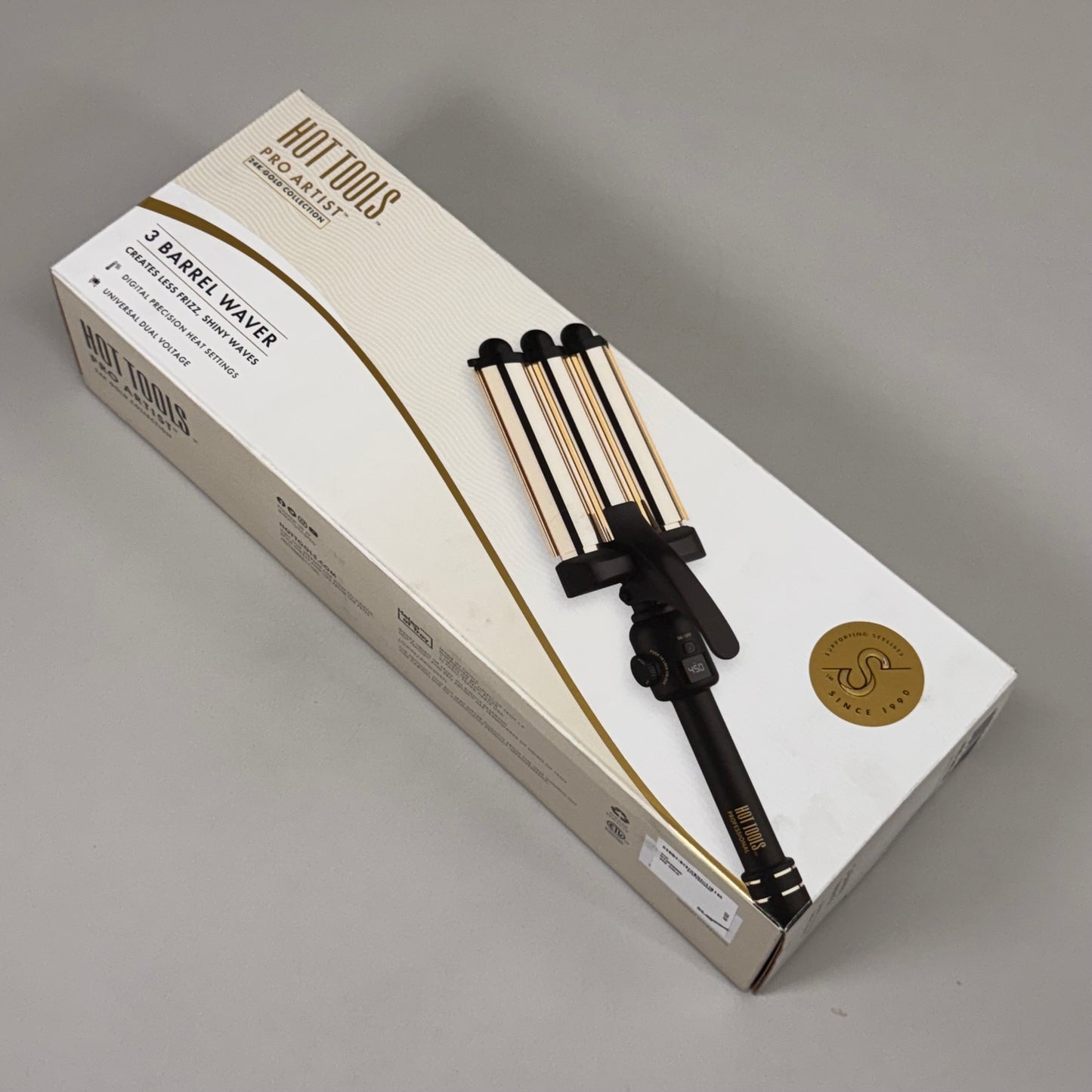 HOT TOOLS Pro Artist 24K Gold Collection 3 Barrel Waver Crease Free Black/Gold