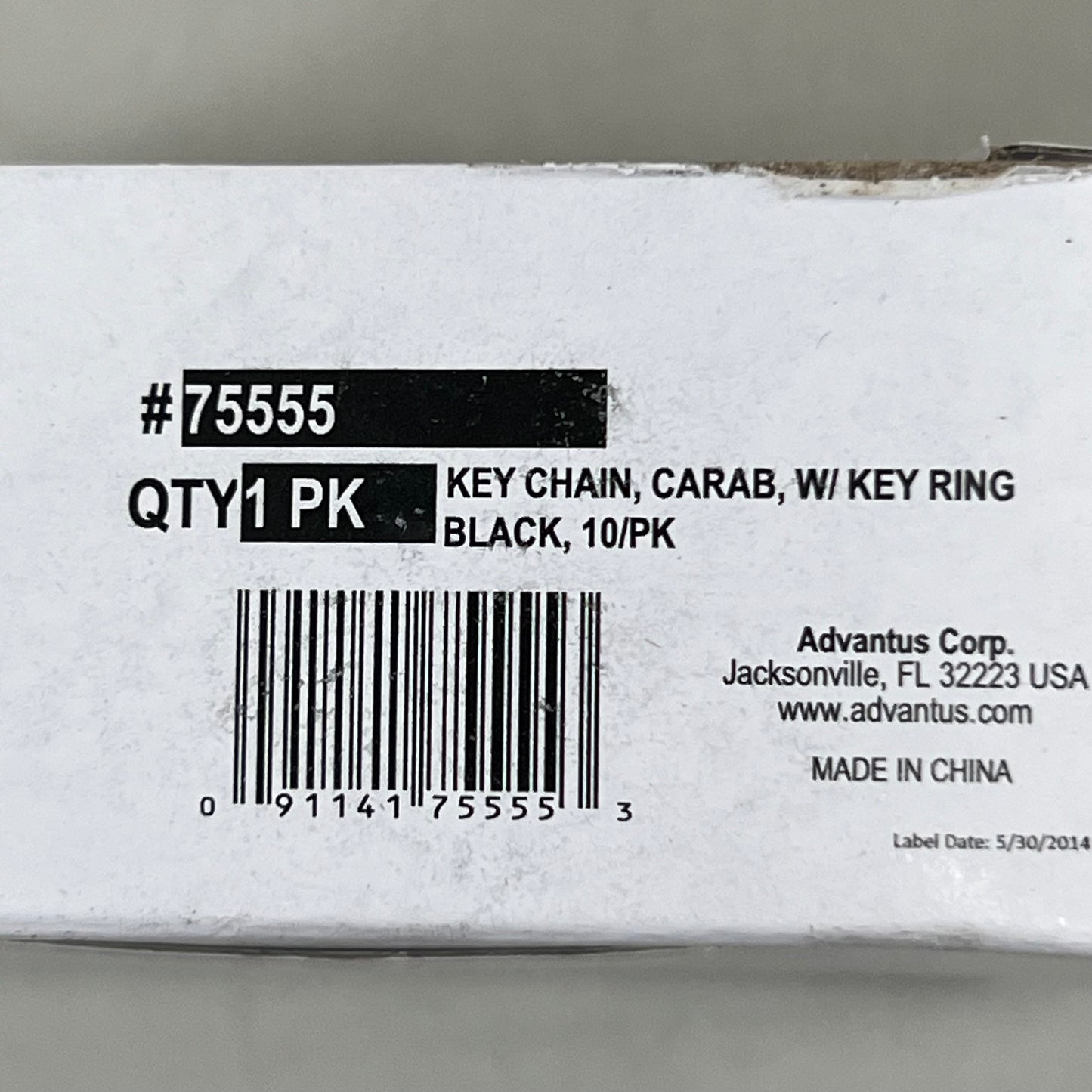 ADVANTUS (10) Key Chain Carabiner W/ Key Ring Black 091141755553