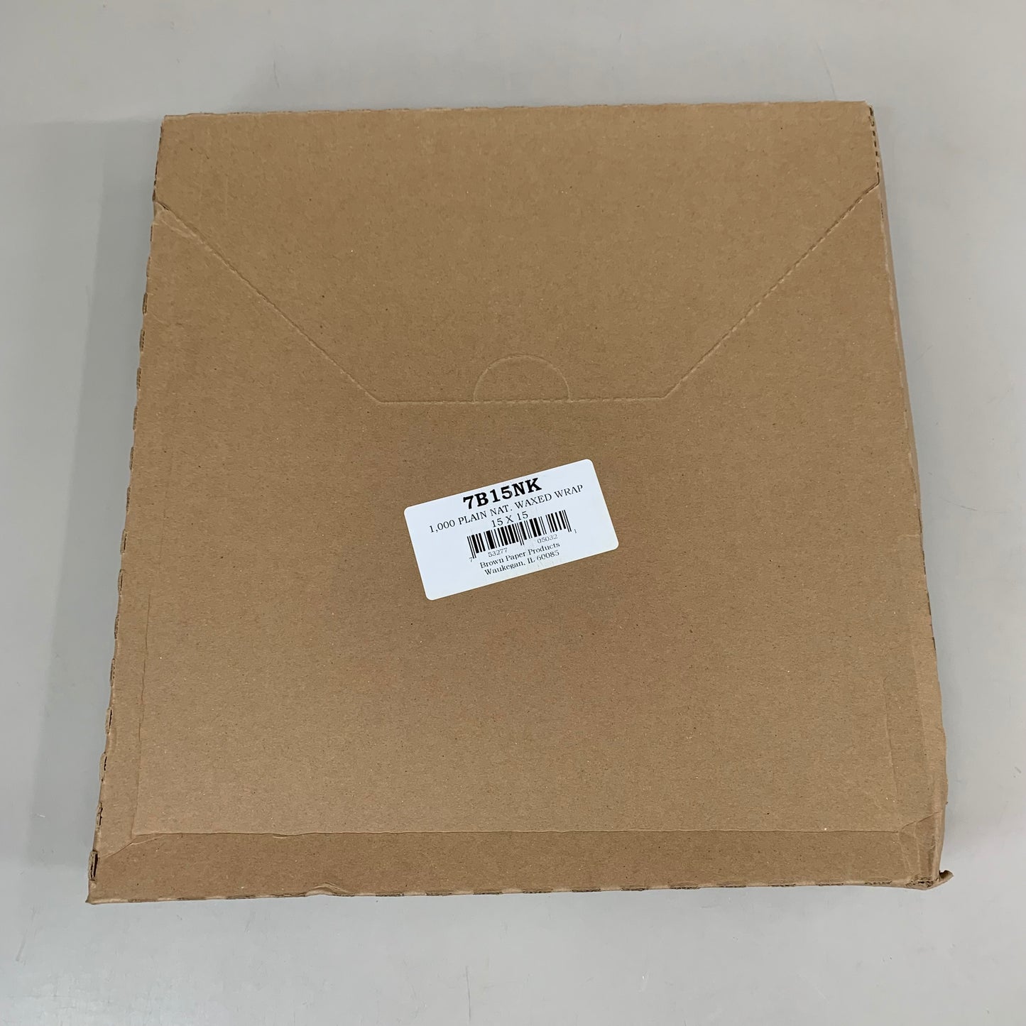 BROWN PAPER GOODS (3,000 PACK) Plain Dry Wax Kraft Sandwich Wrap 15"x15" 7B15NK