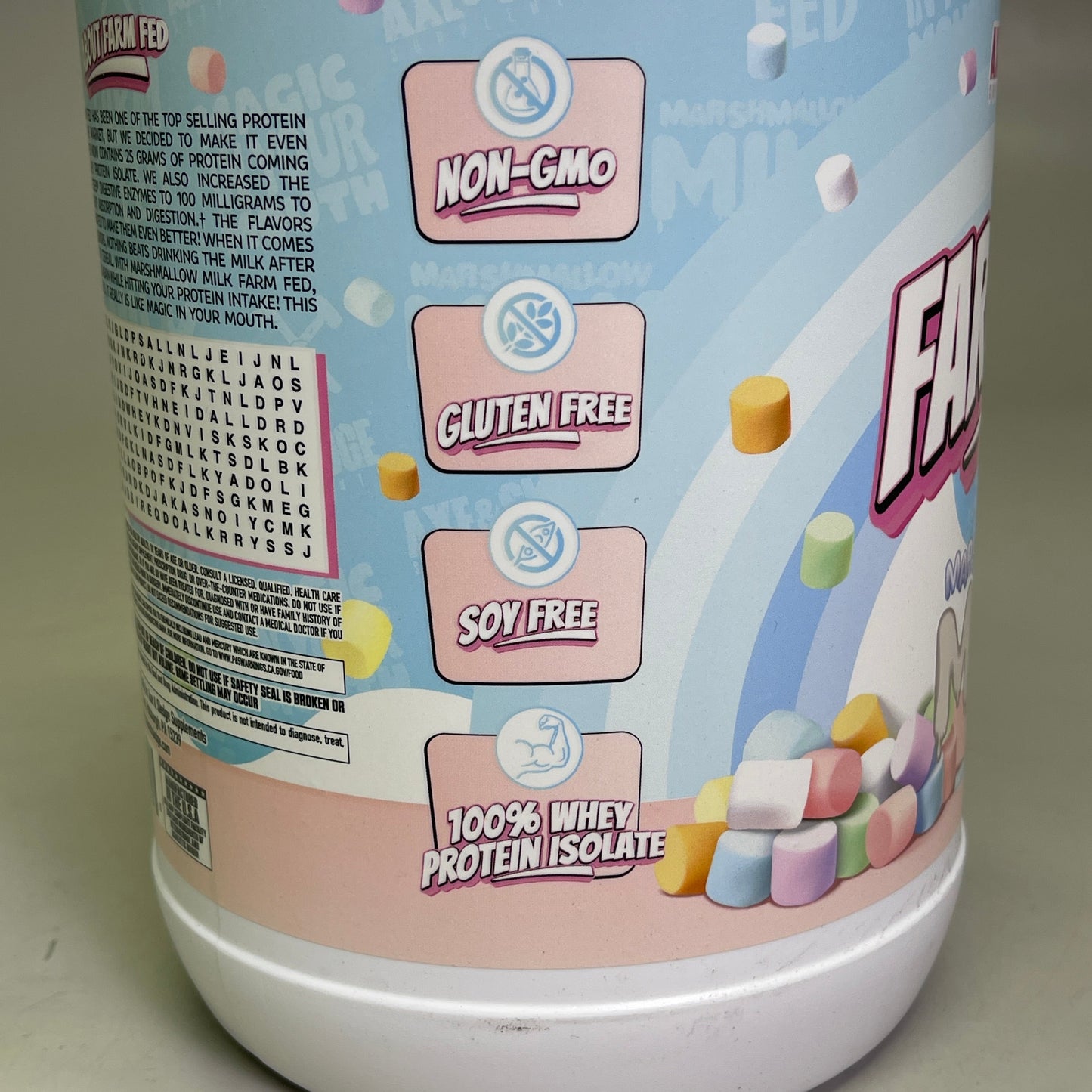 ZA@ AXE & SLEDGE Farm Fed 25G 100%Whey Protein Marshmallow Milk 28 Servings BB 04/26 C