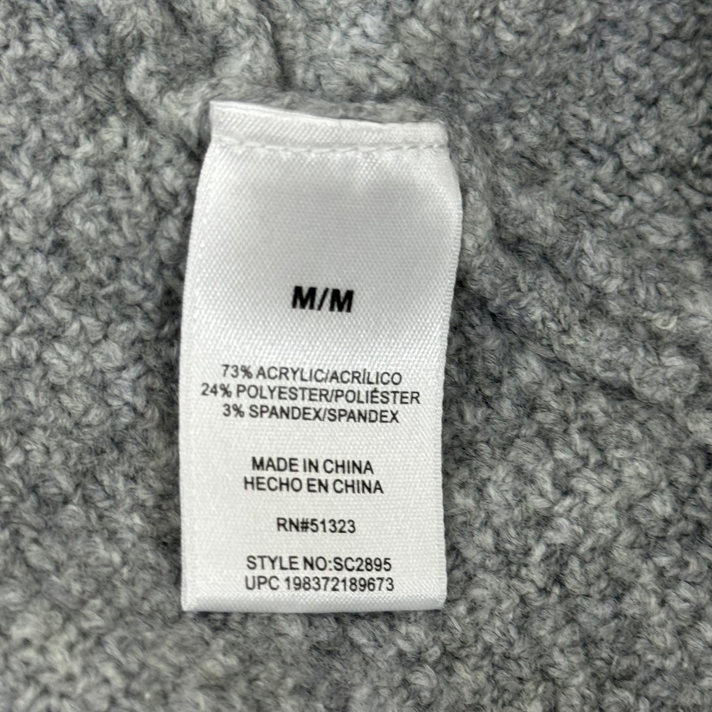 VINCE CAMUTO Cable Knit Sweater Women's Sz-M Light Heather Grey SC2895