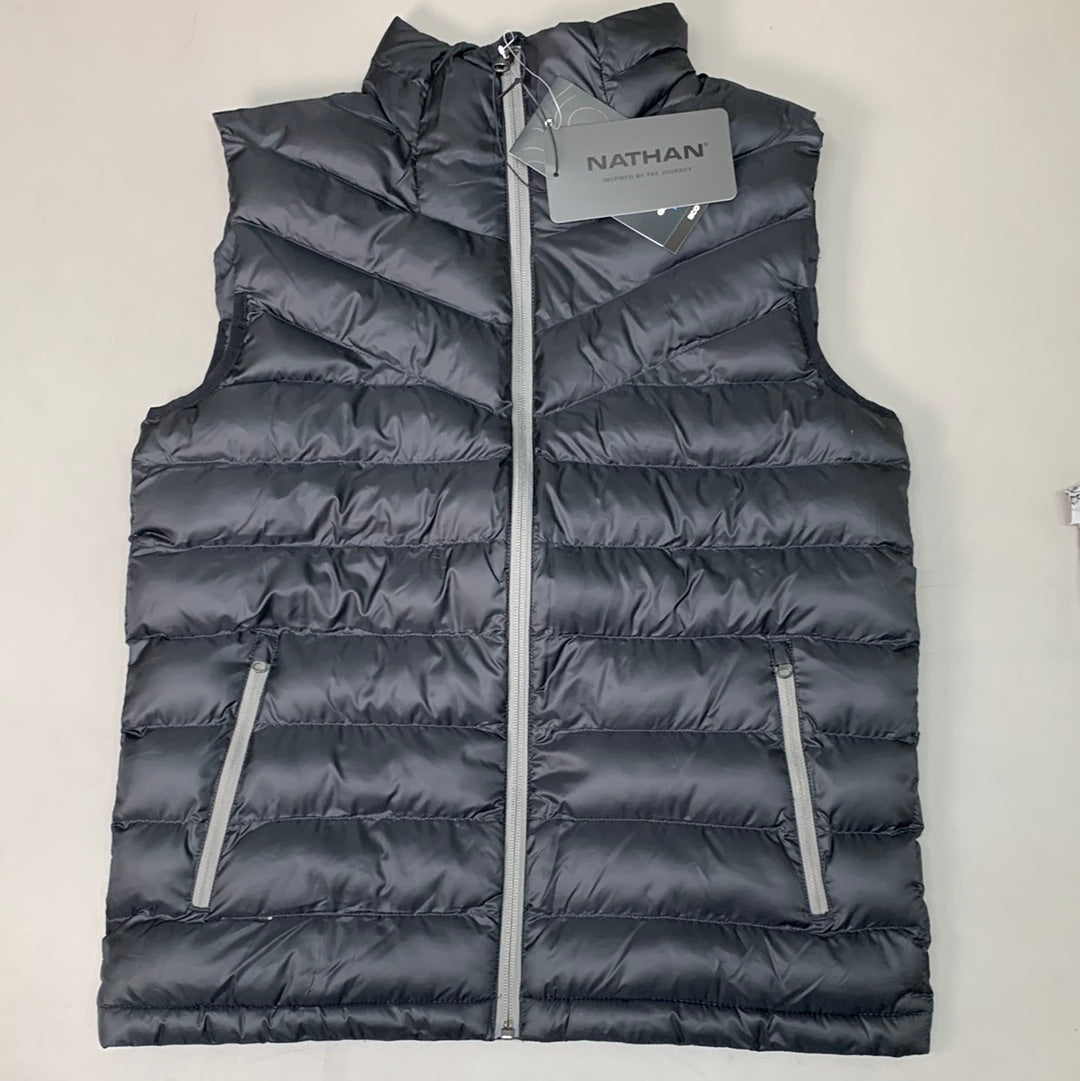 NATHAN Puffer Vest Pertex Running Men's S Dark Charcoal NS50560-80078-S (New)