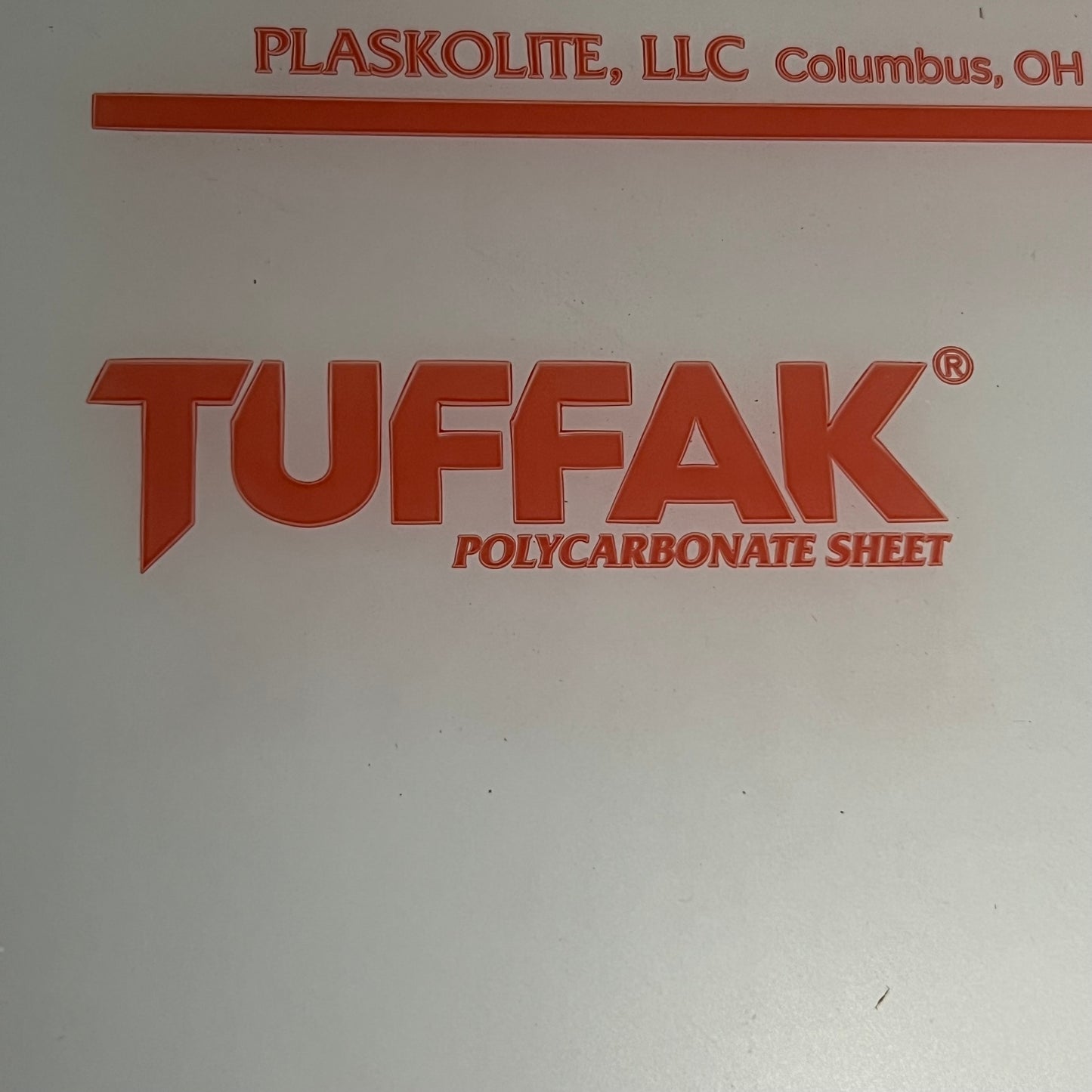 TUFFAK Clear Plastic Polycarbonate Sheet 96"x48"x1/4" (w/ White Peel-off Film)