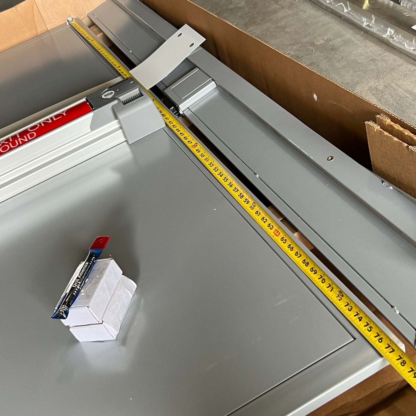 Left Side Emergency Egress Door Sz 78"H x 47"W Grey WMED78LH