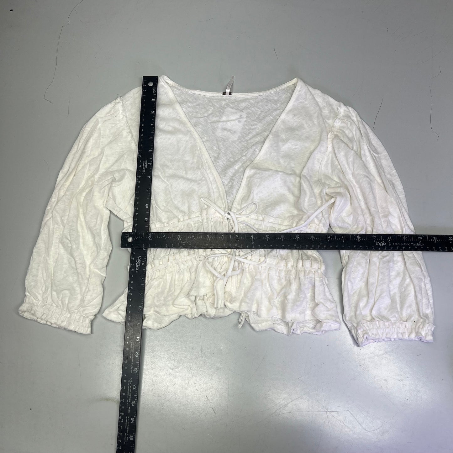 FREE PEOPLE Breezy Beachy Cotton Linen Let's Go Blouse Women's Sz M Ivory