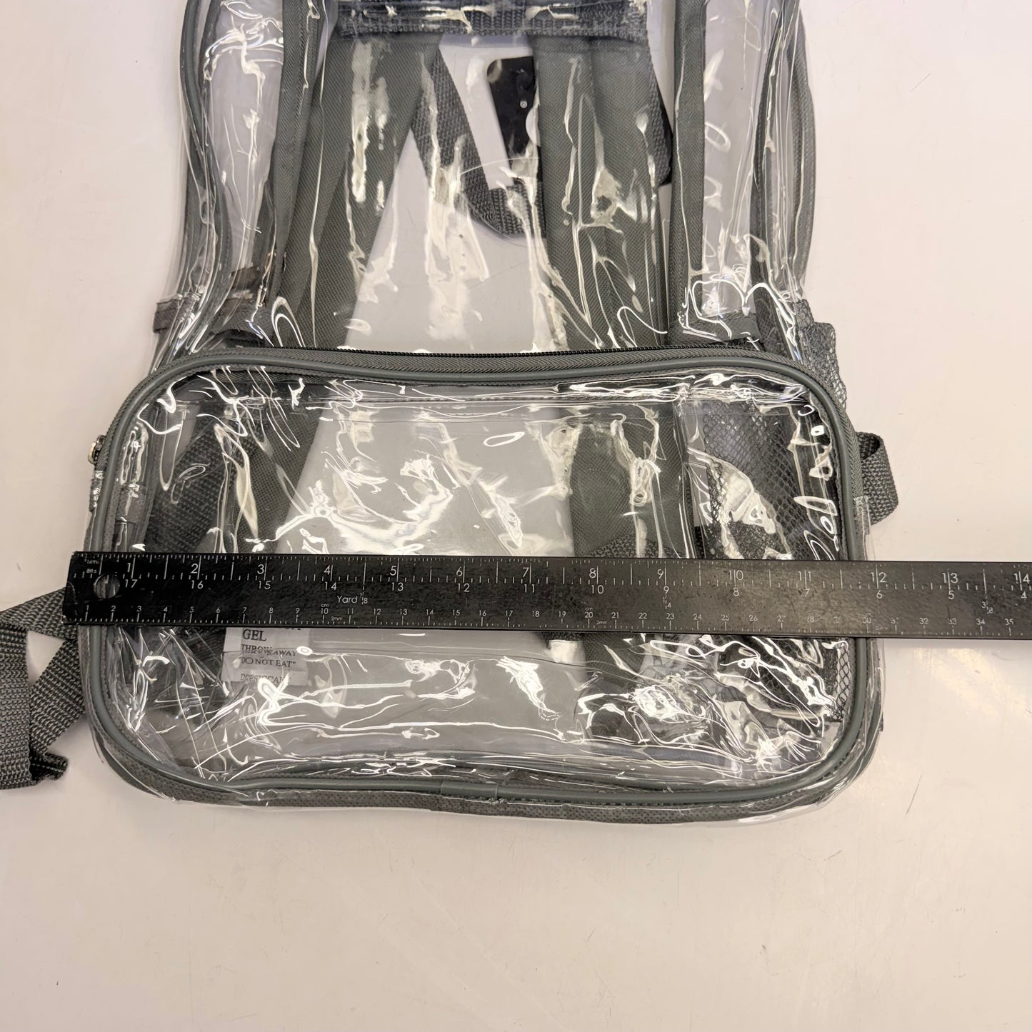 BWAP 17" Clear Plastic Backpack 17" x 12" x 6" Color Grey BP1643