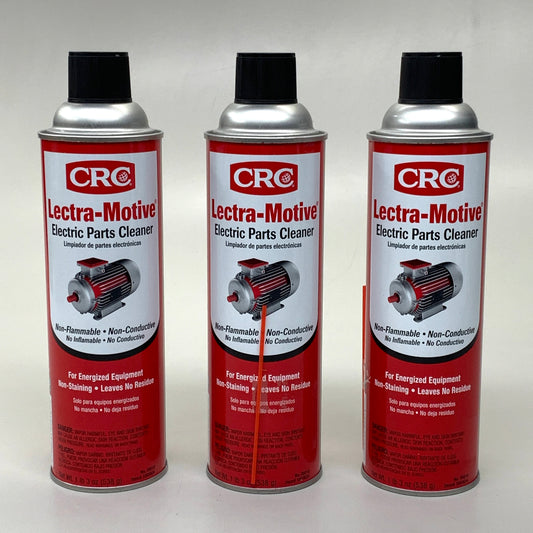 CRC (3 PACK) Lectra-Motive Electric Parts Cleaner non-Flammable 1 lbs 3 oz 1003634