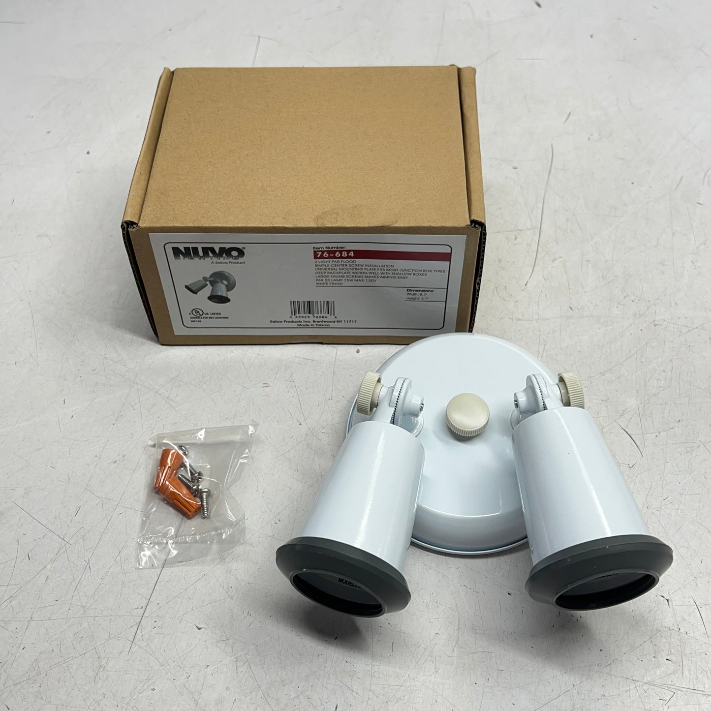 NUVO LIGHTING Flood Light Exterior Par38 Holder & Adjustable Swivel White 76-684