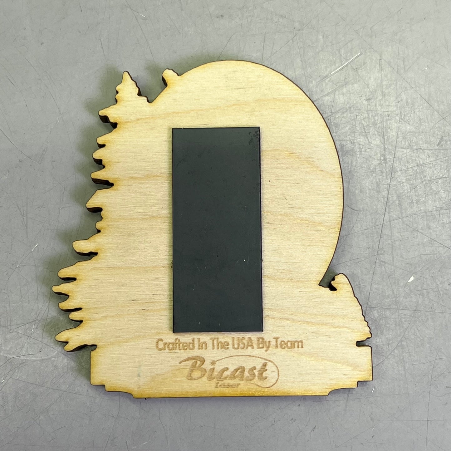 (2 PACK) Eagle in Mountains Laser Cut Wood Magnet Souvenir JUNEAU,AK Made In USA