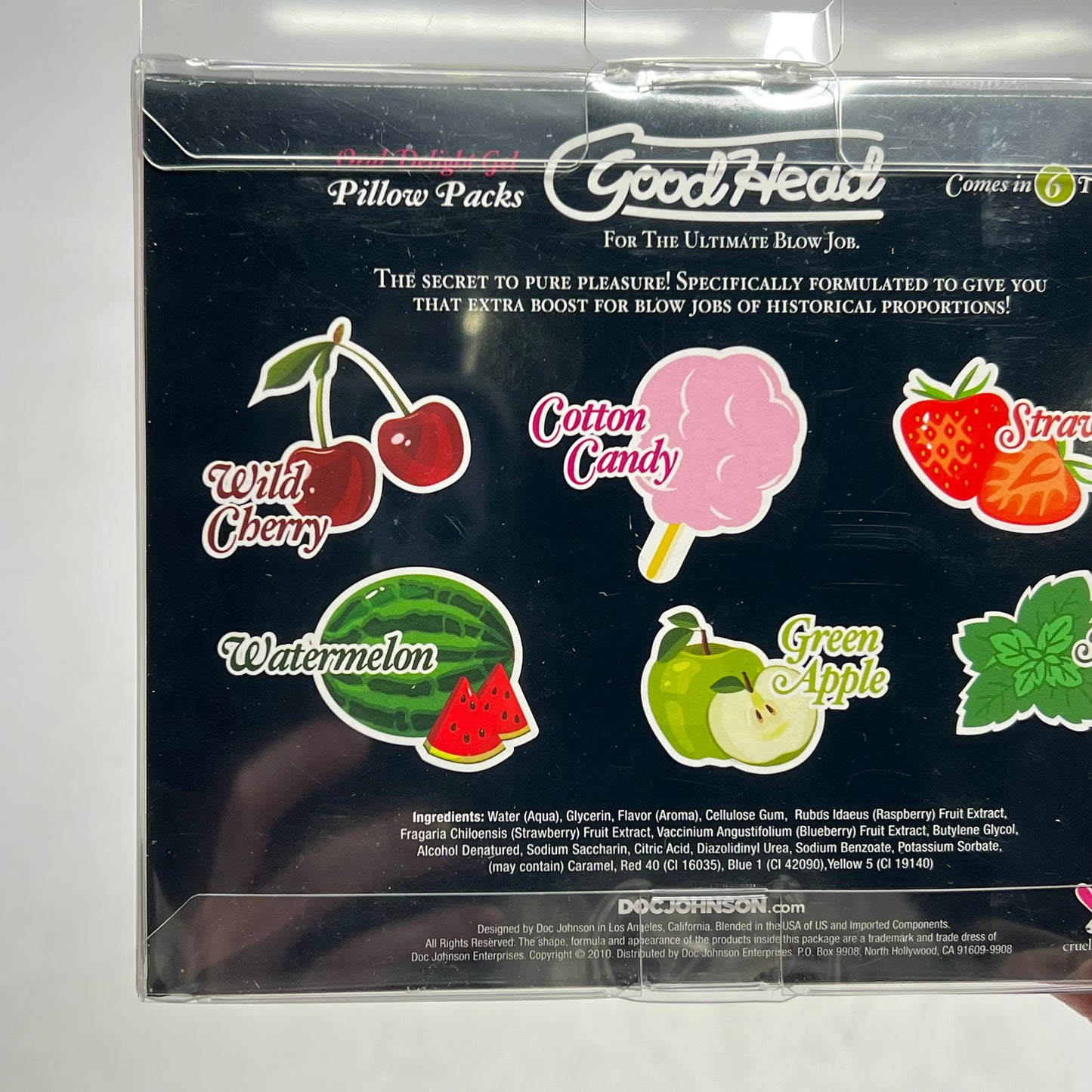 DOC JOHNSON (SET OF 6) Single Use Good Head Oral Delight Gels Assorted Flavors