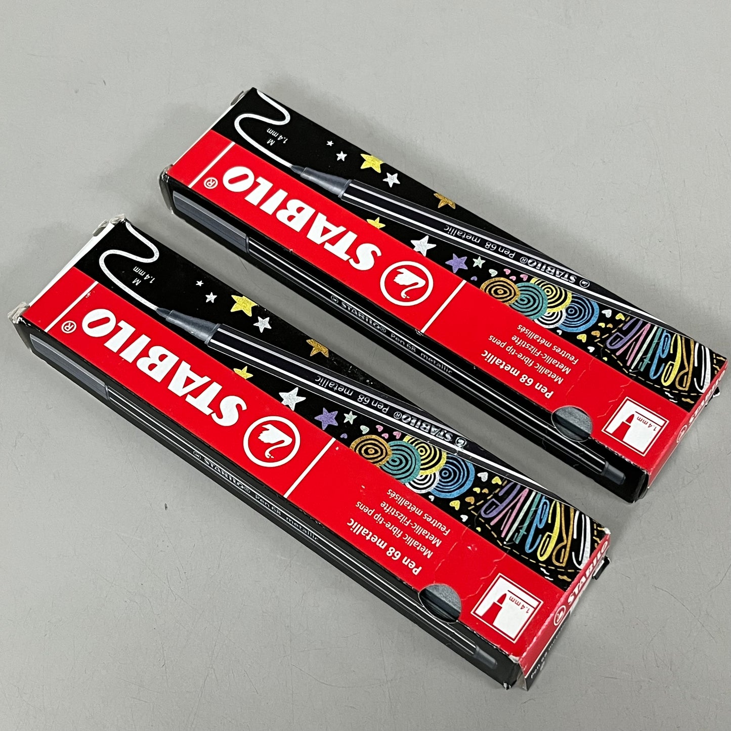 STABILO(2 PACK,10 EACH) Premium Metallic Felt Tip Pen 68 Metallic 68/805 1059285