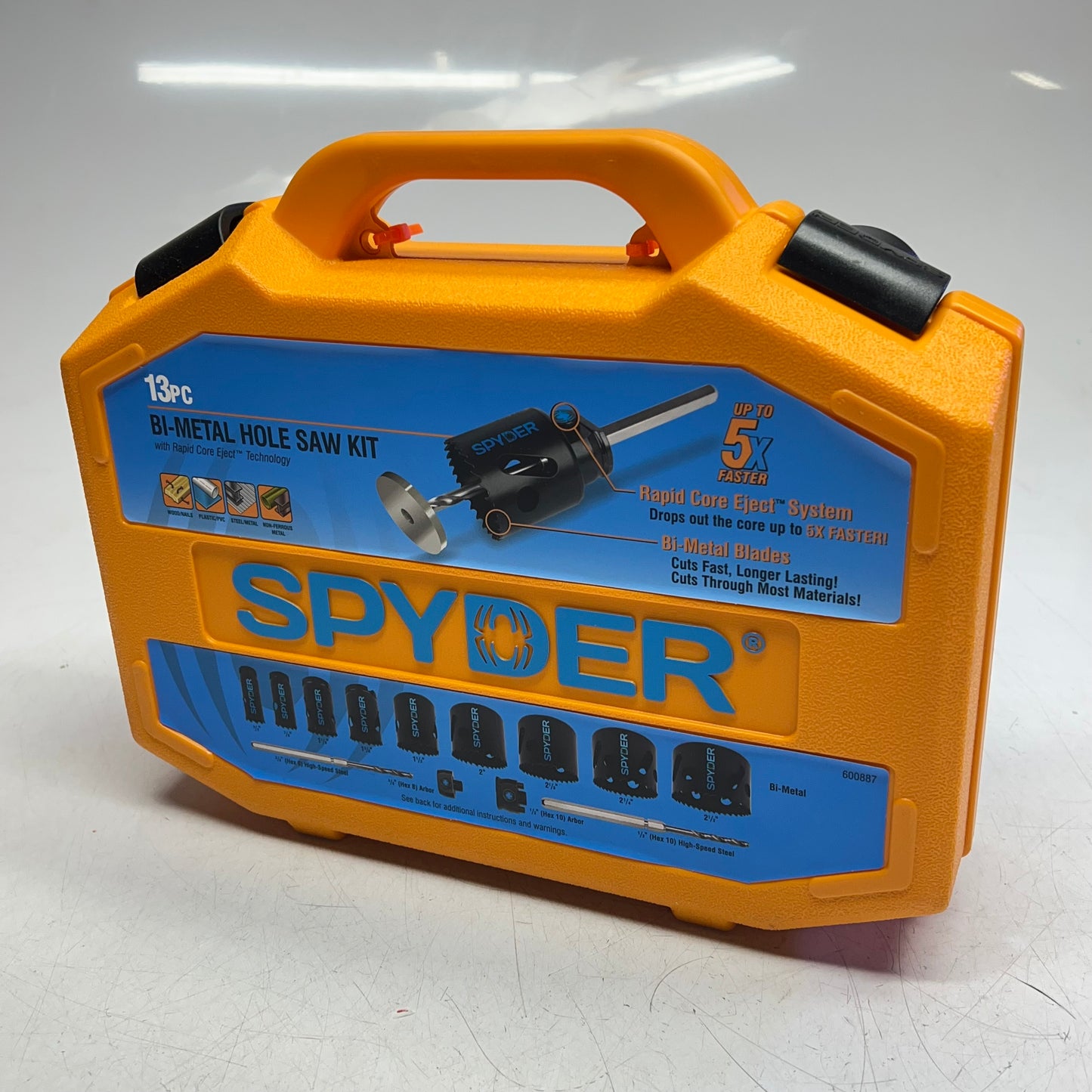 SPYDER Bi-metal Hole Saw Kit Rapid Core Eject Cut Up to 5x Faster 13 Pc 600887