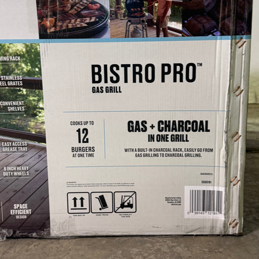 CHARBROIL Bistro Pro Gas Grill For Small Spaces And Patios 240 sq in Black 25302161