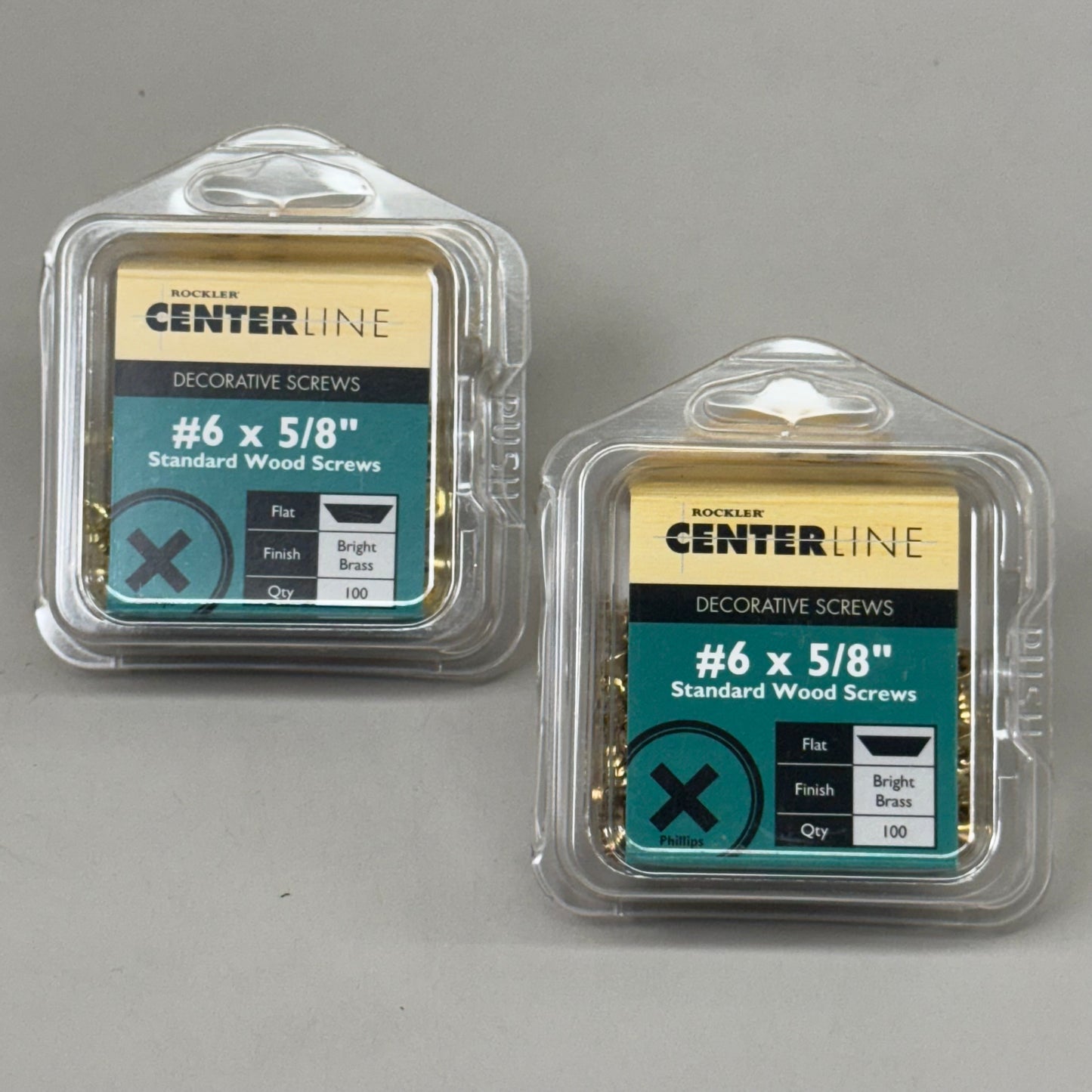 ROCKLER (2 PACK, 200 SCREWS TOTAL) Centerline Decorative #6 x 5/8"Standard Wood