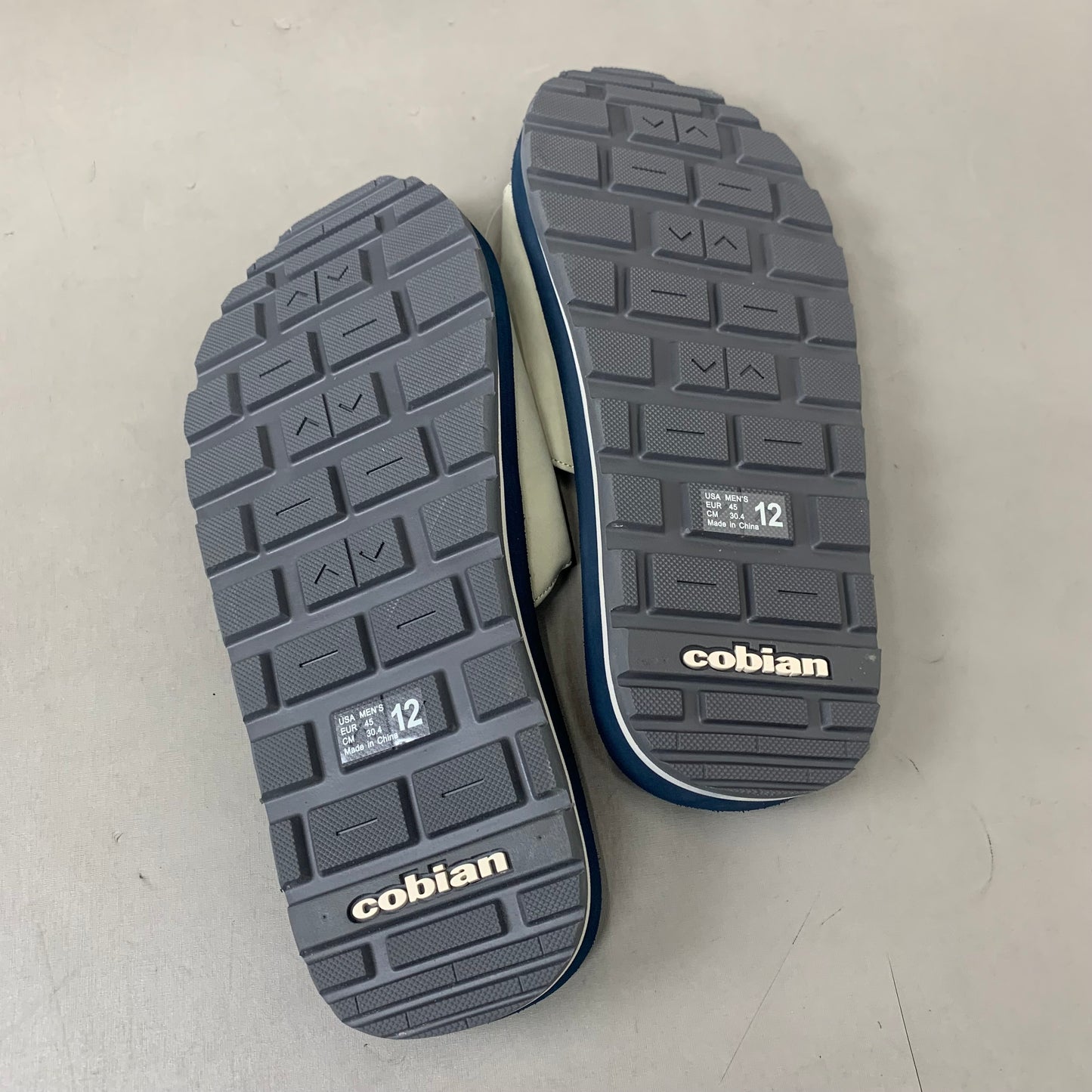 COBIAN DRT Synthetic Leather Strap Slide Sandals Men's Sz 12, 45 EU Navy DRS24-410-12