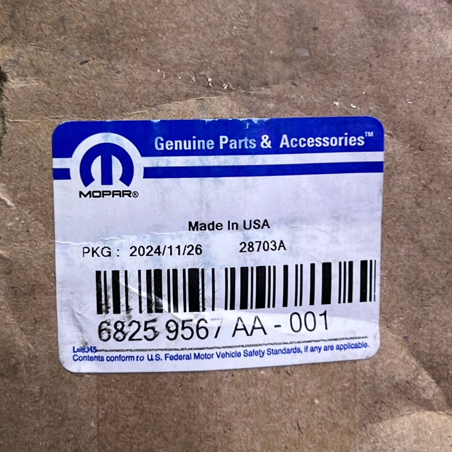 MOPAR Left Axle Half Shaft 68259567AA (New Other, Distressed Box)