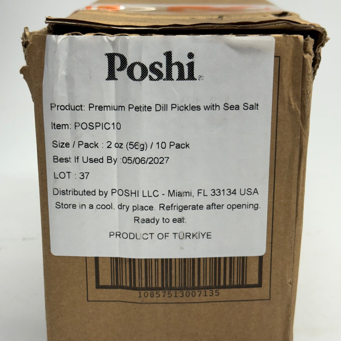 ZA@ POSHI (10 PACK) Petite Dill Pickles with Sea Salt 2 oz. BB 05/27