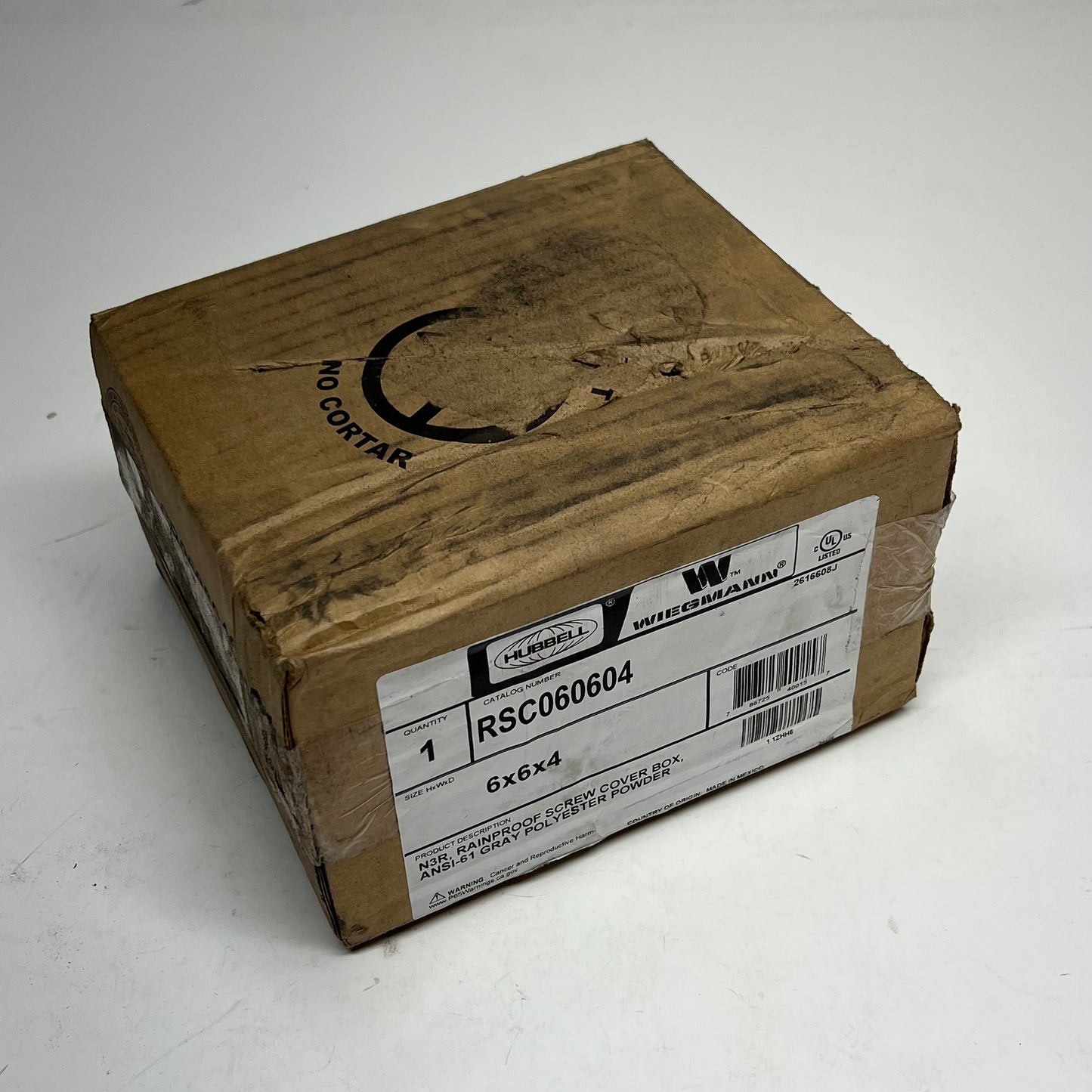 HUBBELL Wiegmann N3R Screw Cvr Wall Mount Carbon Steel 6x6x4 RSC060604 (As-Is)