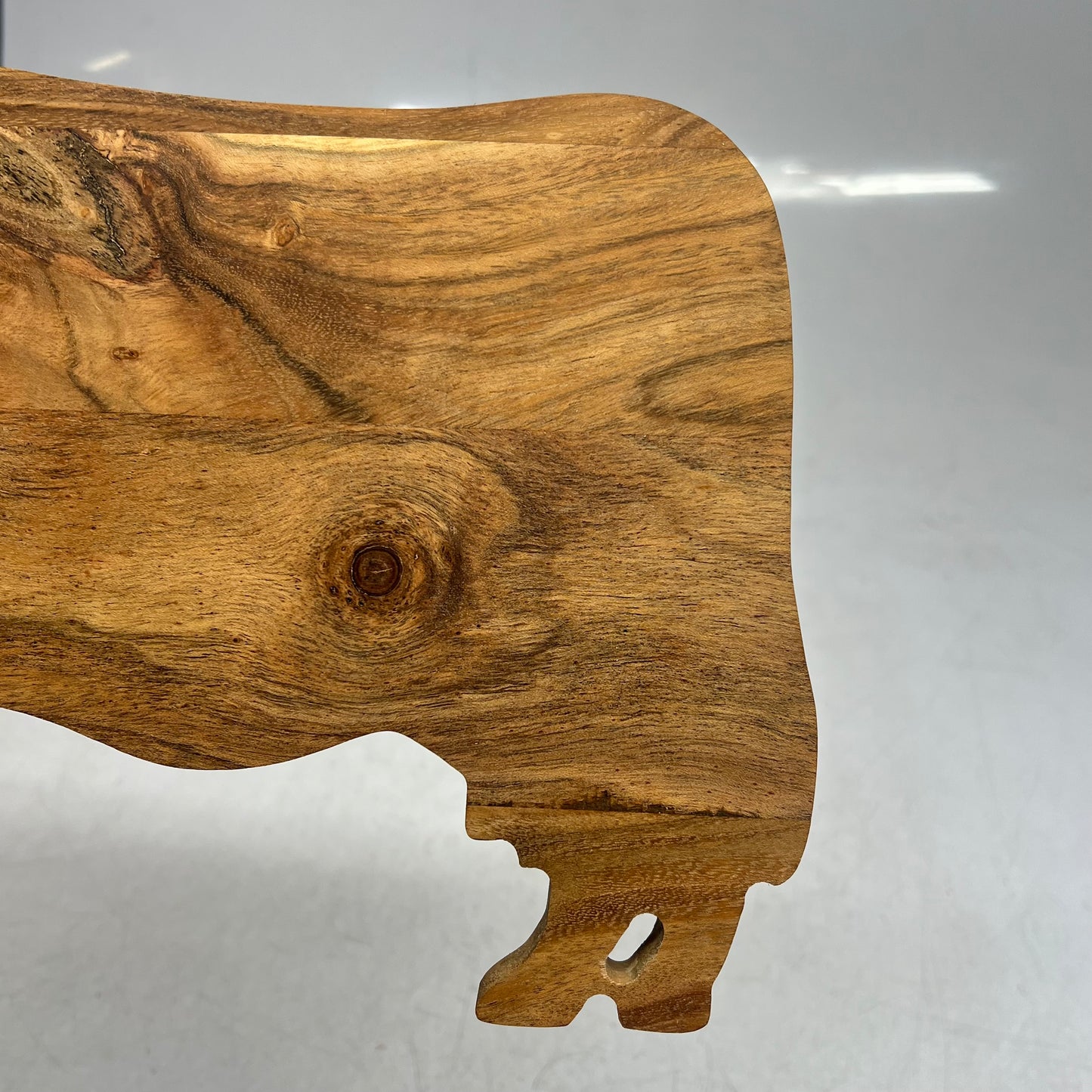CREATIVE CO OP Acacia Wood Cow Shaped Cheese/cutting Board Natural  DG0078