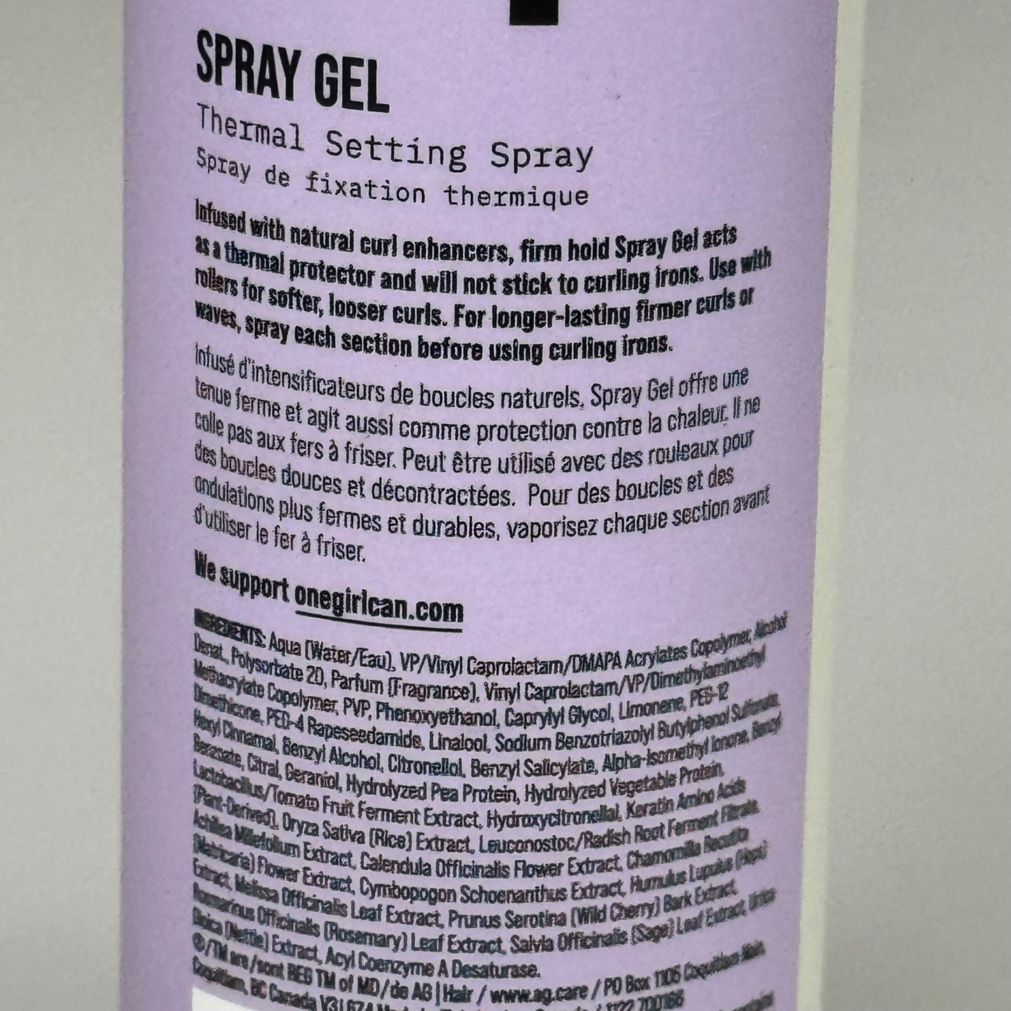 AG CARE Thermal Setting Spray Gel Protect From Heat w/ Firm Hold 8 fl oz 100131