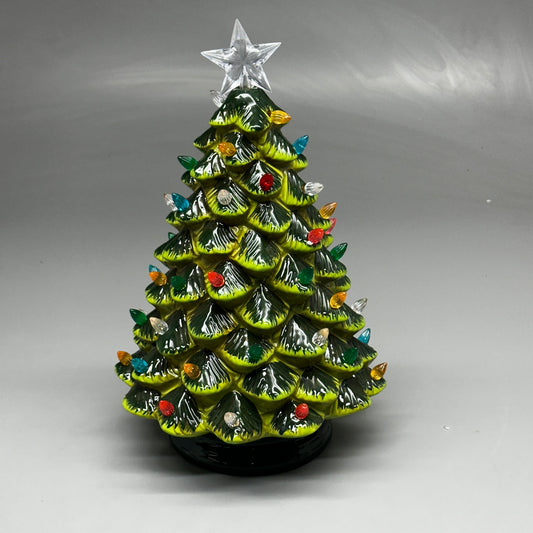 KURT S. ADLER Ceramic Christmas Tree Pre-lit Hand-Painted w/ 64 lights JEL2154