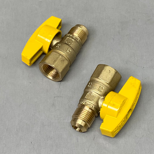 BRASSCRAFT (2 Pack) Gas Ball Valve 1/2" O.D. Flare X 1/2" F.I.P Yellow TBV8-8
