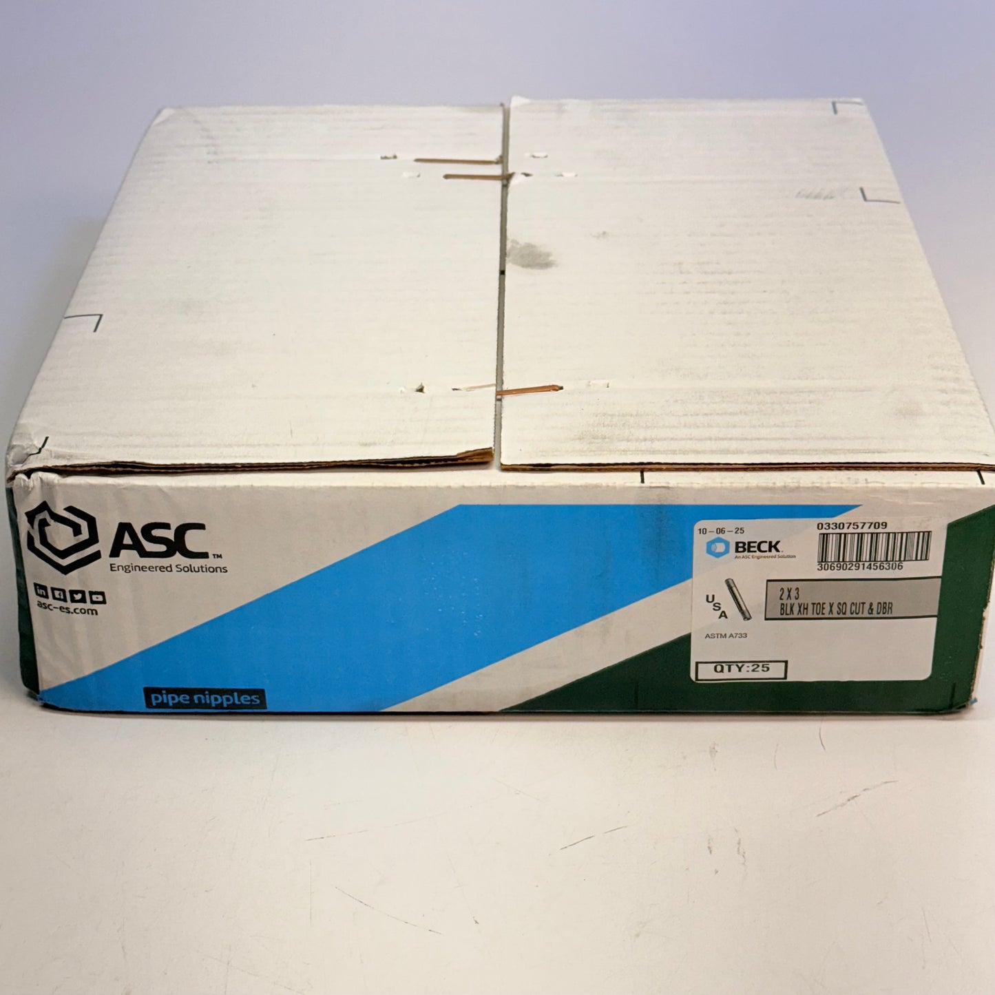 ASC (25 PACK) Pipe Nipple:Black Steel Male, 2 In Nominal, 3 In Lg 0330757709