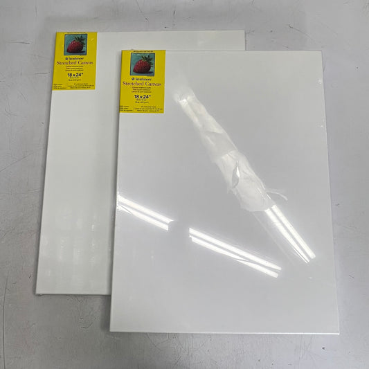 STRATHMORE (2 PACK) Stretched Cotton Canvas 3/4" Profile 18" x 24" Med Texture