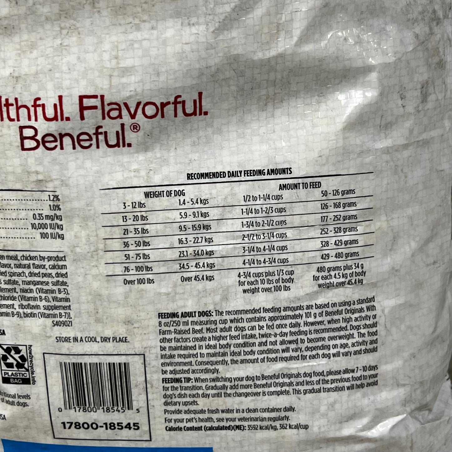 ZA@ PURINA Beneful Originals With Farm Raised Beef 28Lbs (AS-IS, Open Bag)