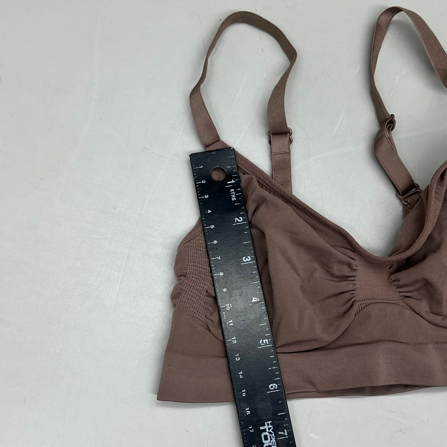 SKIMS Strong Support Seamless Bralette Pique Stitching Women's Sz S Umber