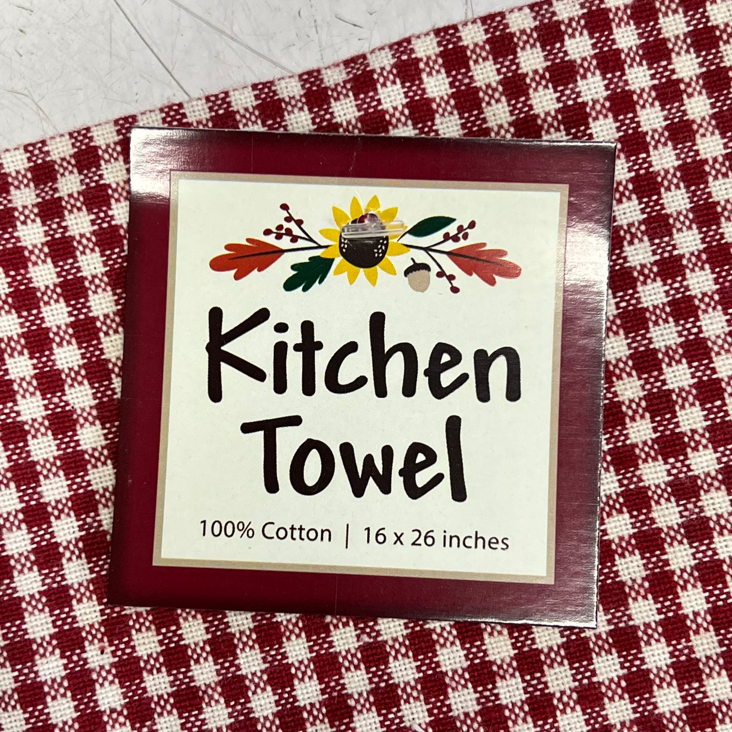 KANE KITCHEN (2 PACK) Kitchen Towels "Gather Thankful Grateful" 16"x28" Red