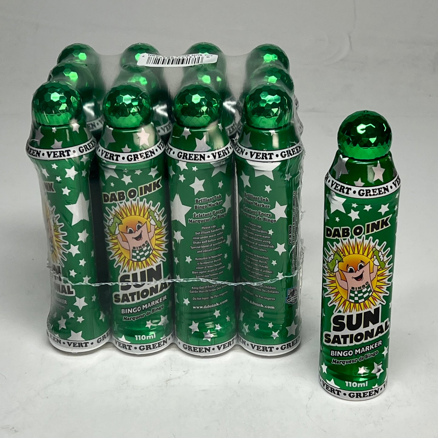 DAB O INK (12 PACK) Sun Sational Bingo Marker Bright Ink 110ml/4oz Green D26