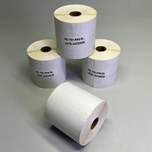 PDC (4 PACK, 500 PER ROLL) Direct Thermal Paper Label Cerner 1" Core TD1-PN6-SL