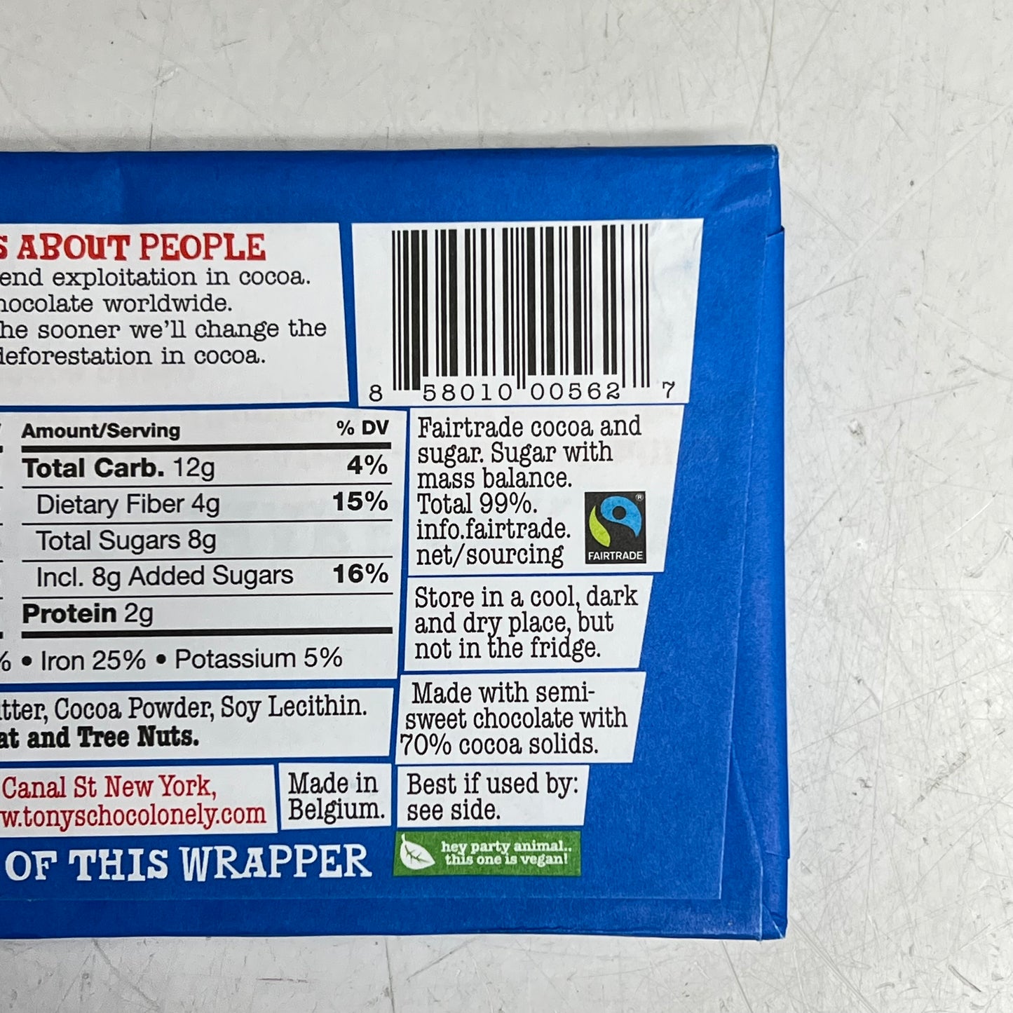 ZA@ TONY'S (2 PACK) Chocolonely 70% Dark Chocolate Bar 6.35oz BB 08/27