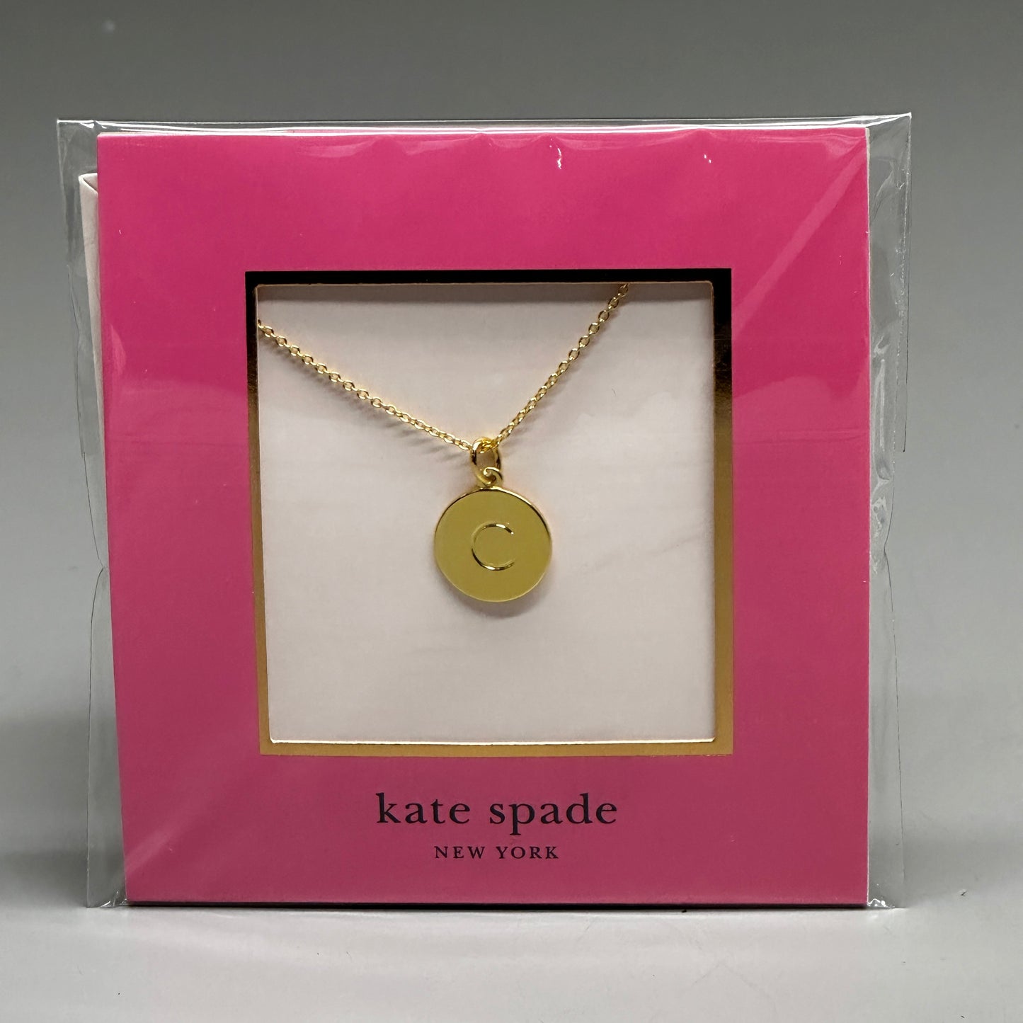 KATE SPADE New York Jewelry Set | Clear Stud Earrings & Gold Initial “C” Necklace