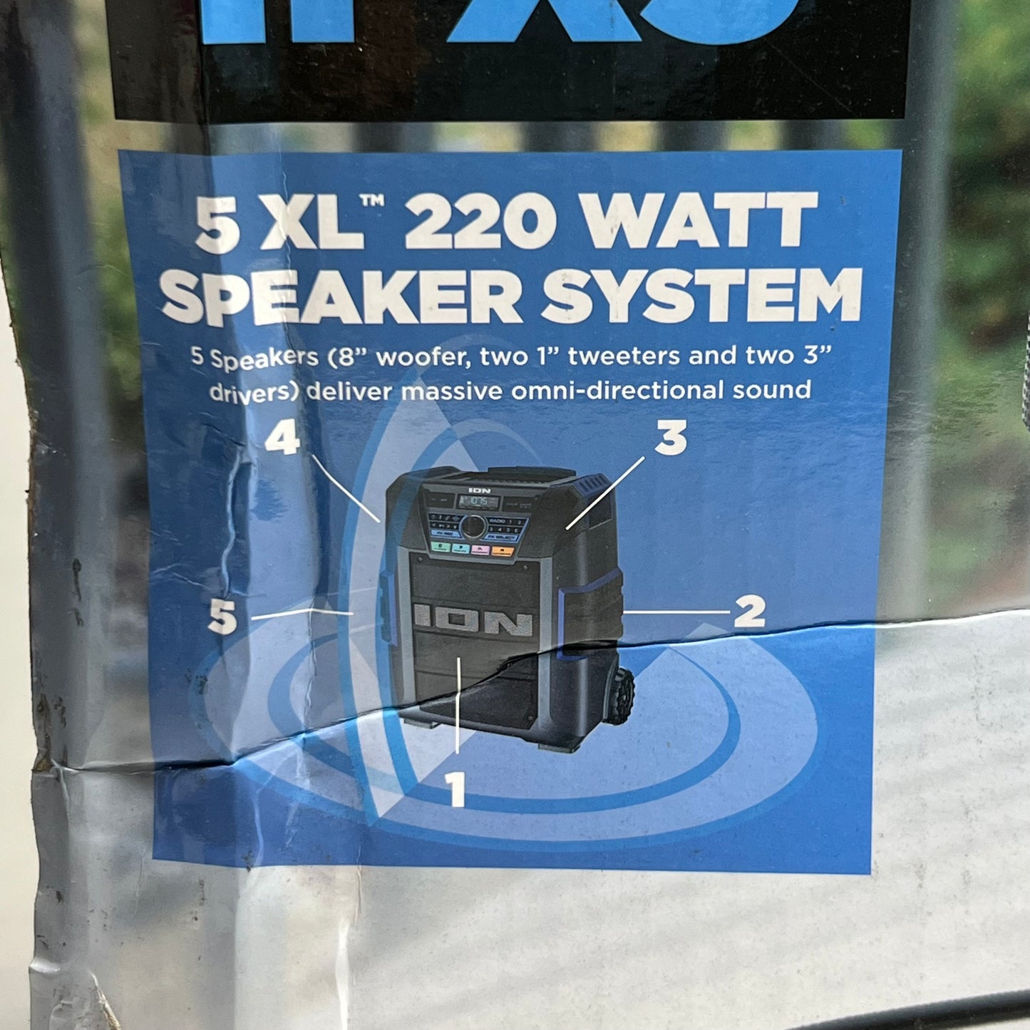ION Explorer XL High Power All Weather Portable Speaker 220W, Black EXPLORERXLXUS (New Other, Distressed Box & Minor Cosmetic Damage)