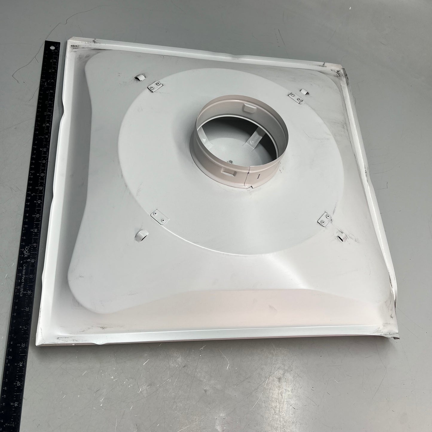 ZA@ ZORO SELECT Steel Square 2 Cone Diffuser 6" White 4MJU2 (As-Is) Dented