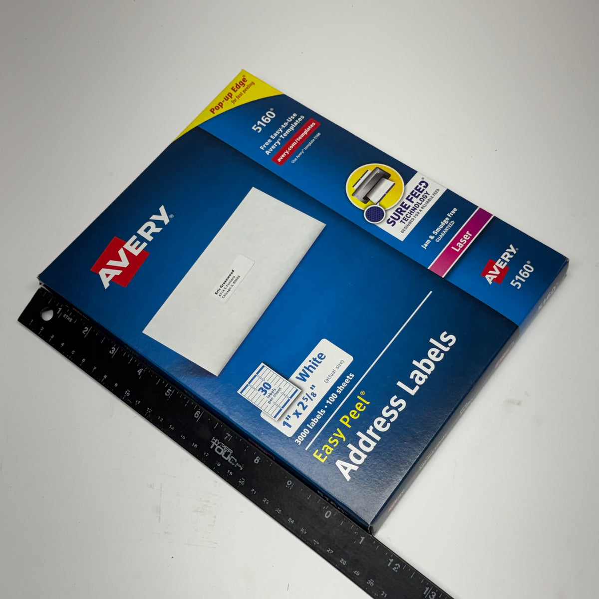 AVERY (3000 Labels) Address Labels Sz 1" x 2 5/8" 5160