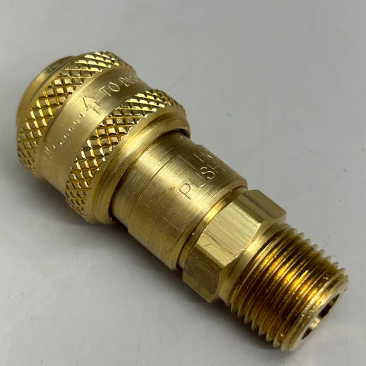 PLASTIC PROCESS EQUIPMENT Push To Connect Air Couplers  3/8-18 Brass B32E