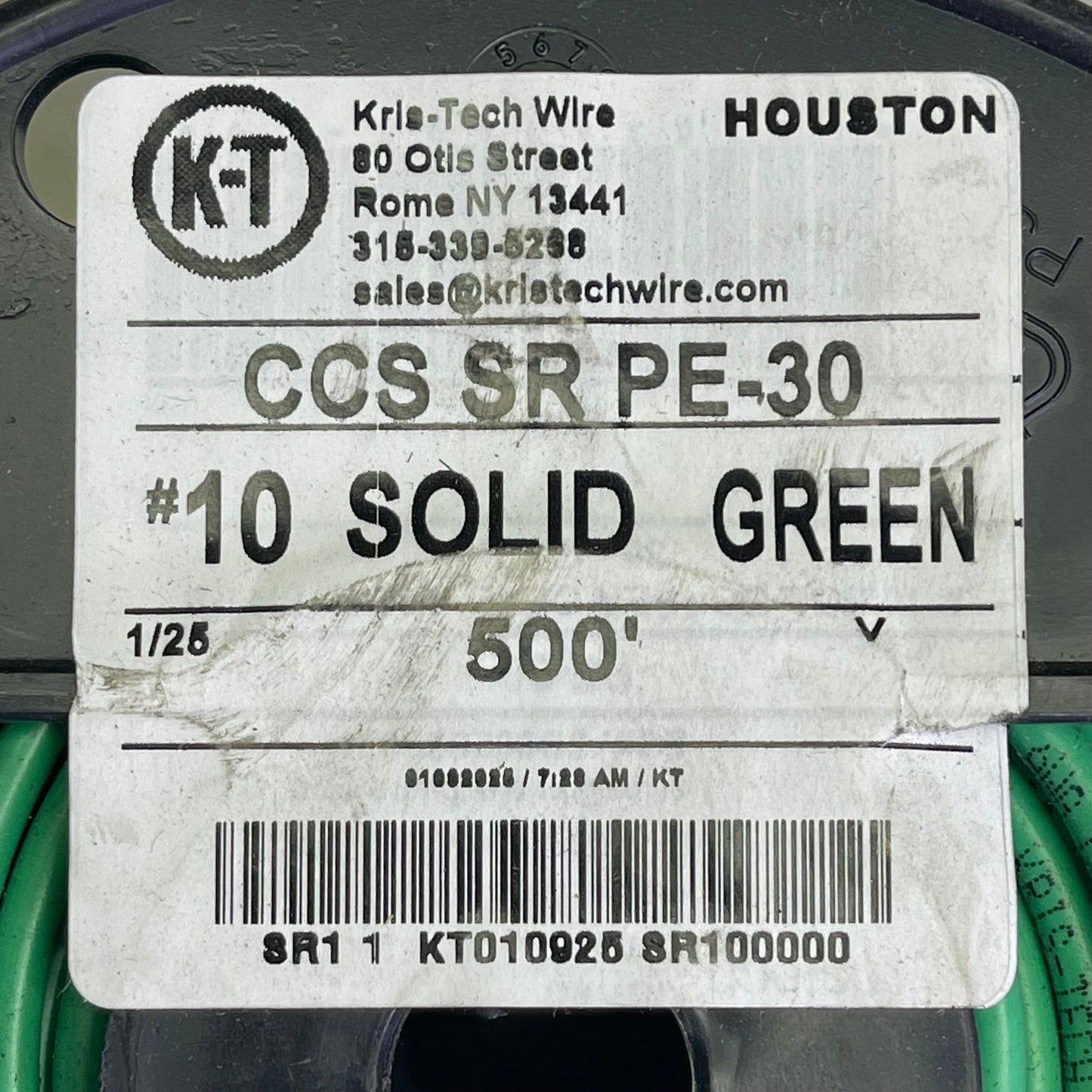 KRIS-TECH CCS High Strength Copper Tracer Wire 500 ft Green CCS SR PE-30