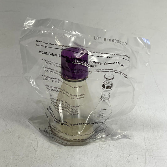 GENE MATE (12 PACK) Poly Erlenmeyer / Shaker Culture Flask W/ Duo Cap 250ml