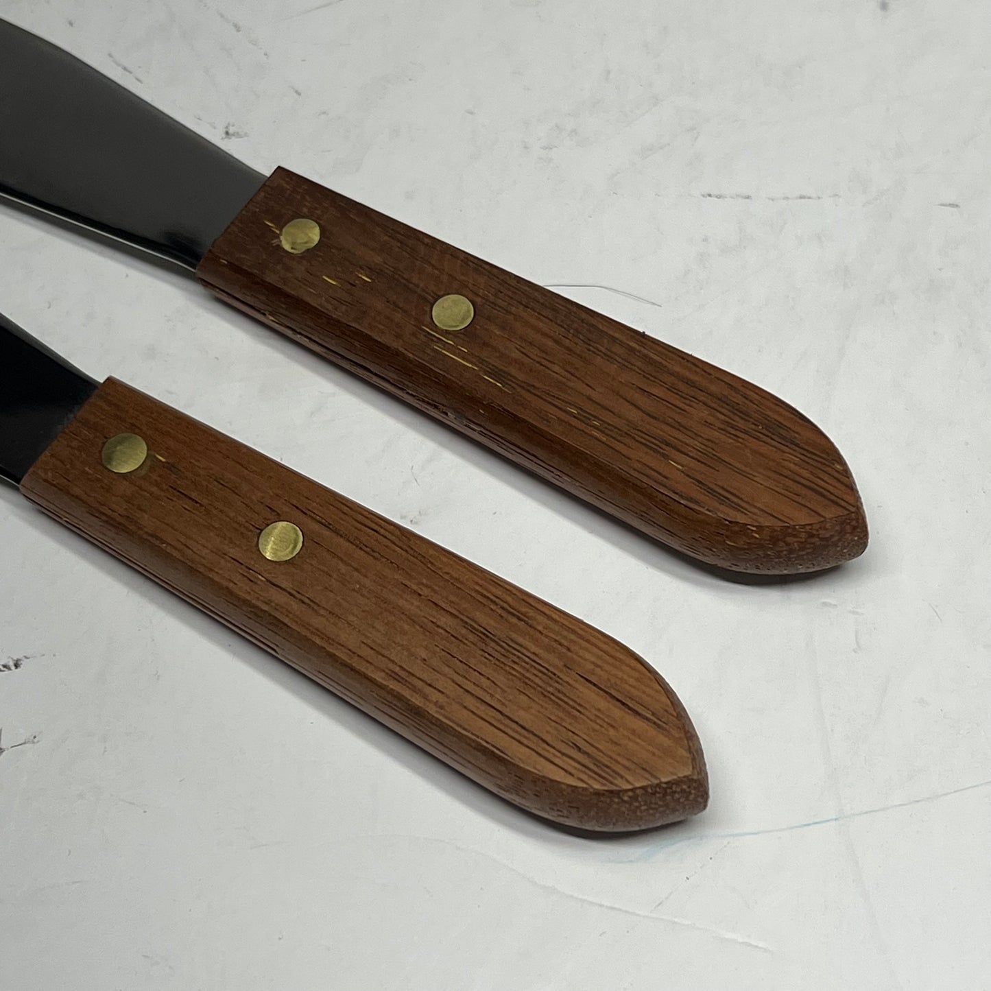ATECO (2 PACK) Straight Spatula Wood Handle 8" Blade Brown/Stainless Steel 1388
