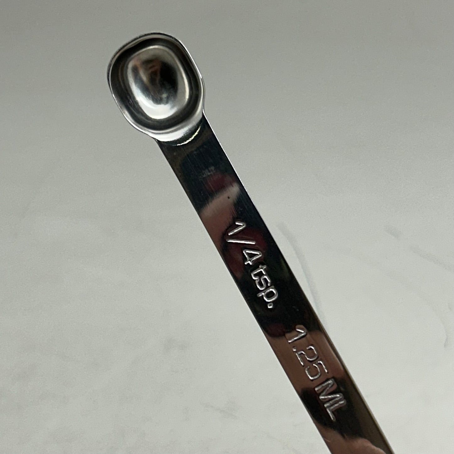 RSVP (6 Spoons) Endurance Stainless Steel Measuring Spice Spoon Set 1/8tsp,1/4tsp,1/2tsp,3/4tsp,1tsp, 1tbs
